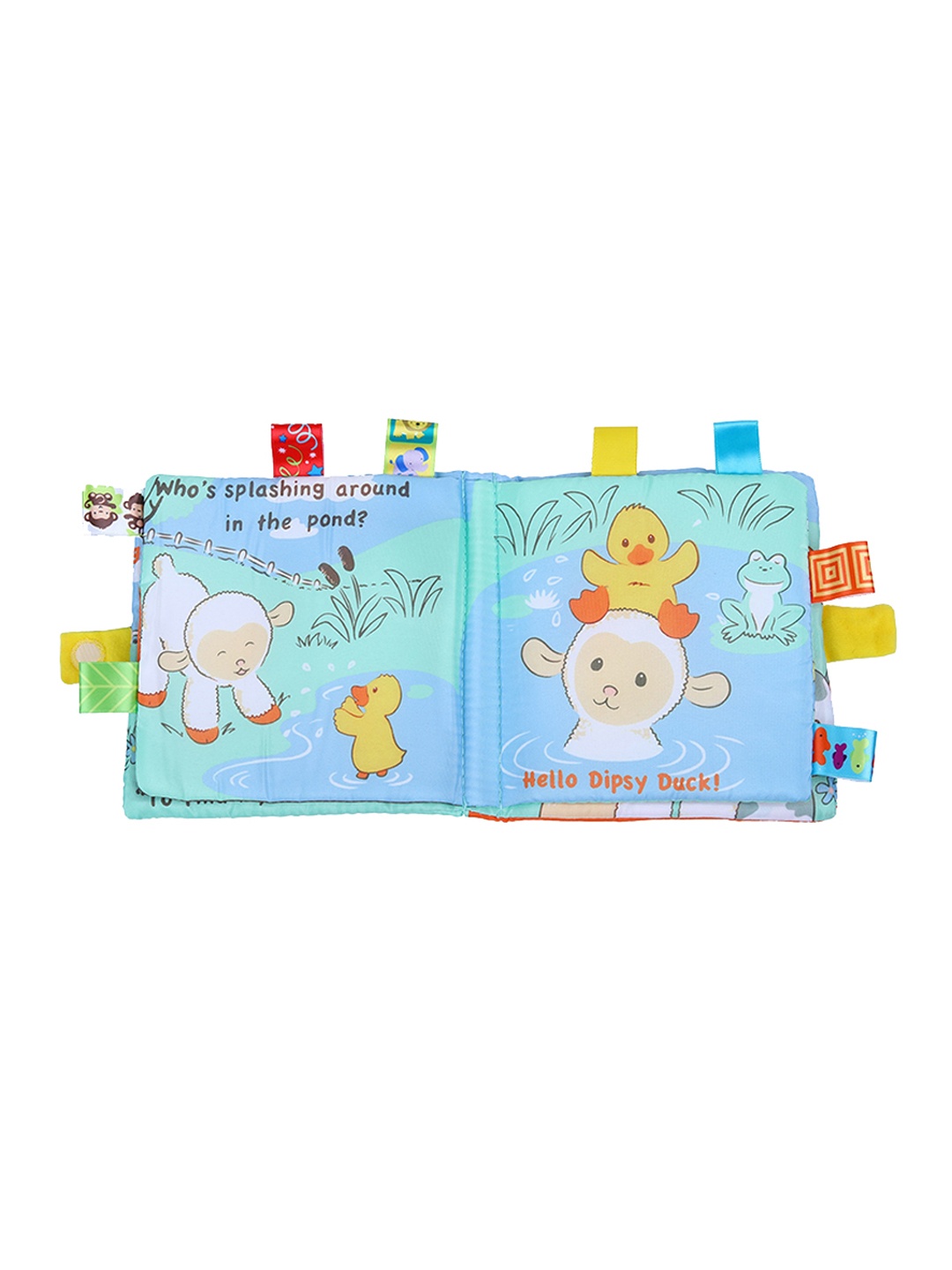 

Baby Moo Infants Sherbets Silly Farm Educational Learning 3D Cloth Book With Rustle Paper, Blue