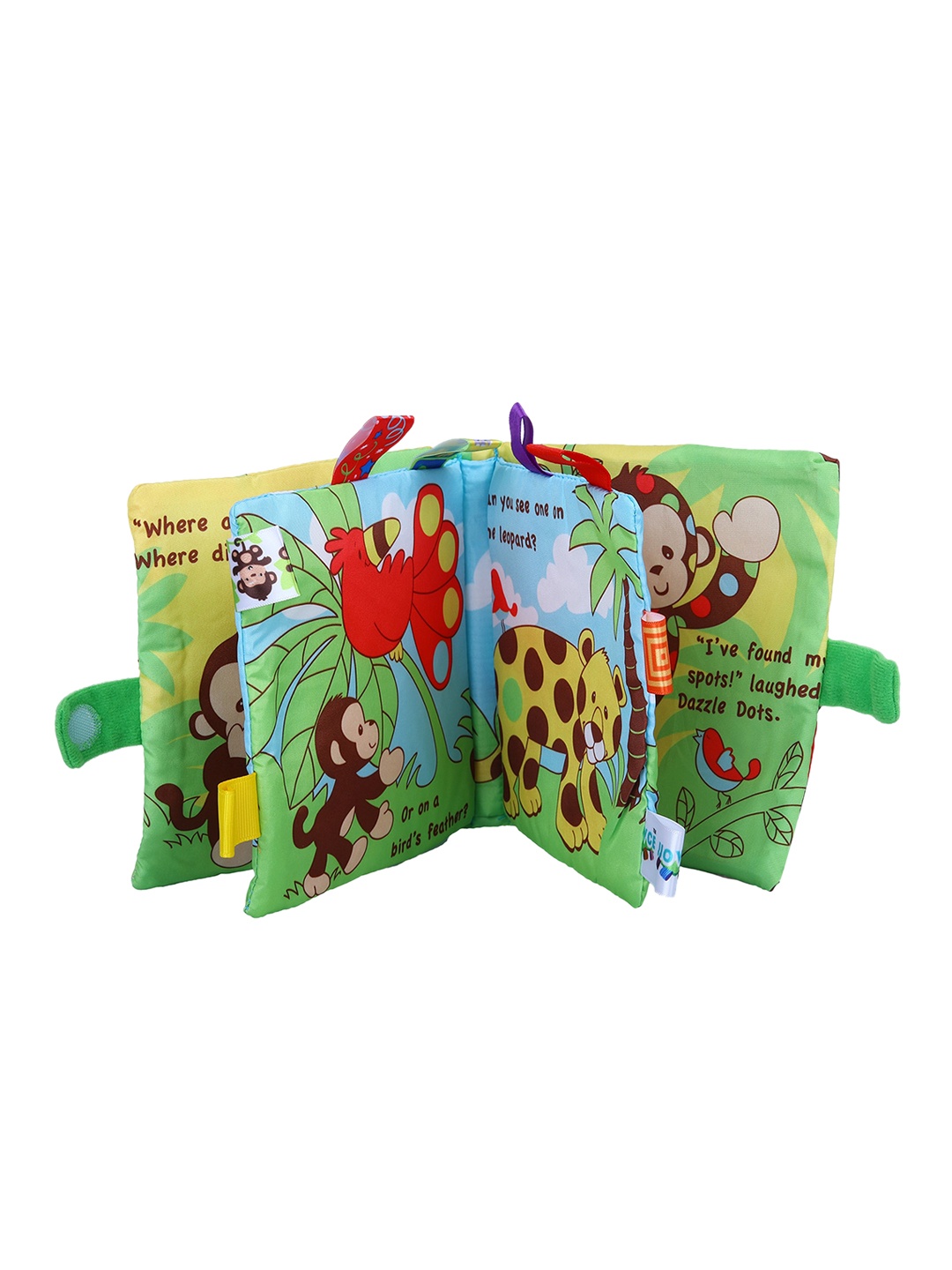

Baby Moo Infants Dazzle Dots Educational Learning 3D Cloth Book With Rustle Paper, Green