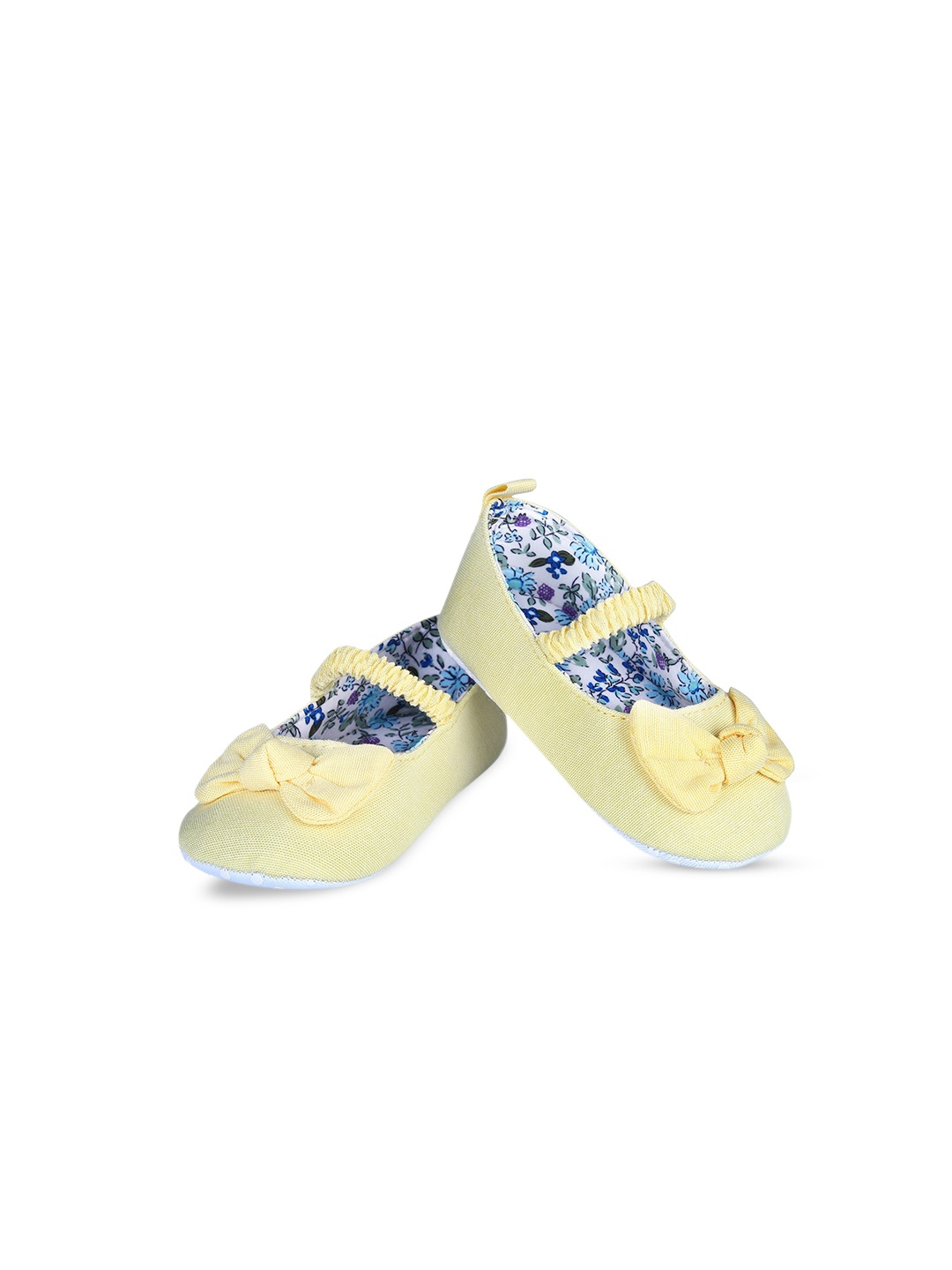 

Baby Moo Infant Girls Yellow Printed Anti-Slip Cotton Booties