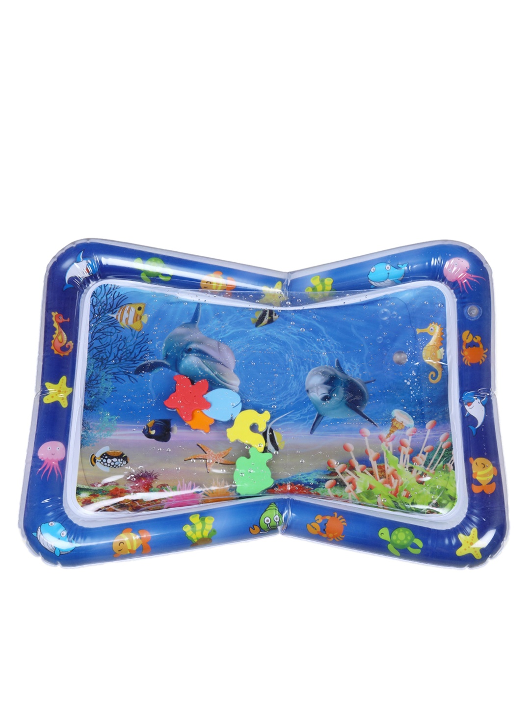 

Baby Moo Infants Ocean Themed Inflatable Tummy Time Mat Water Play Mat, Blue