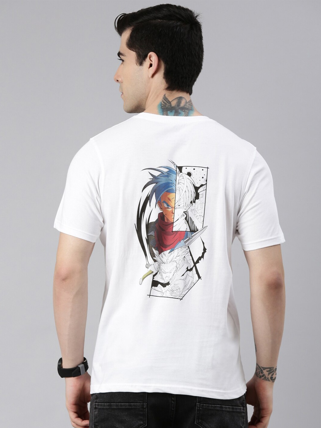 

Bushirt Men White Printed T-shirt