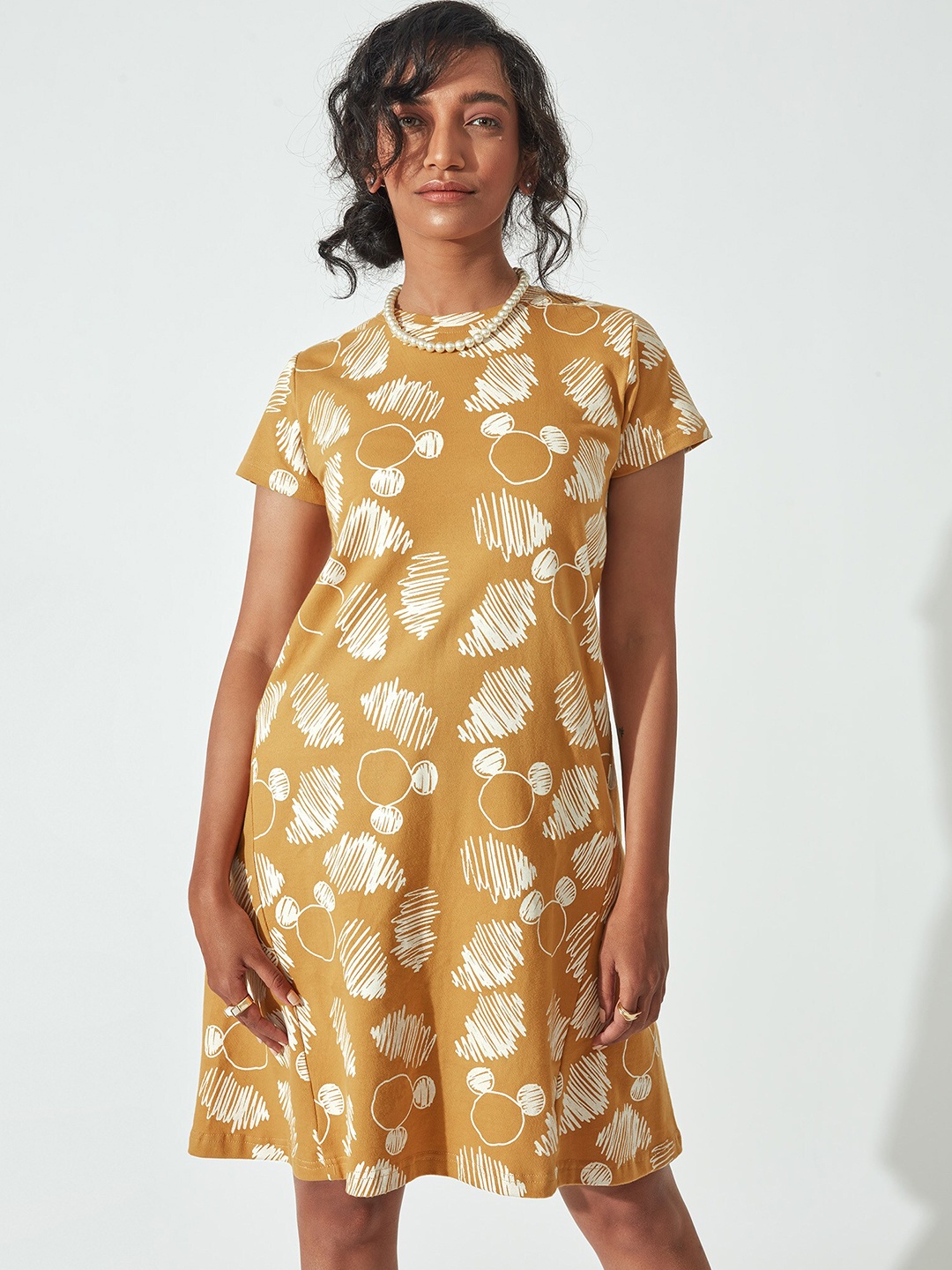 

The Label Life Women Mustard Yellow A-Line Dress