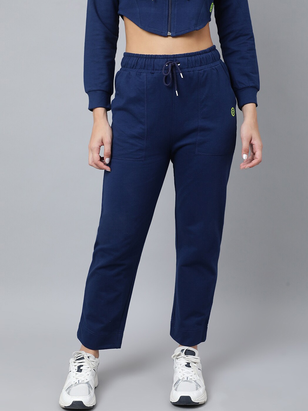 

Pritla Women Navy Blue Solid Cotton Track Pants