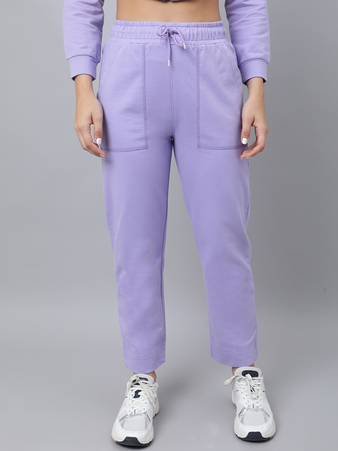 

Pritla Women Lavender Solid Organic Cotton Track Pants