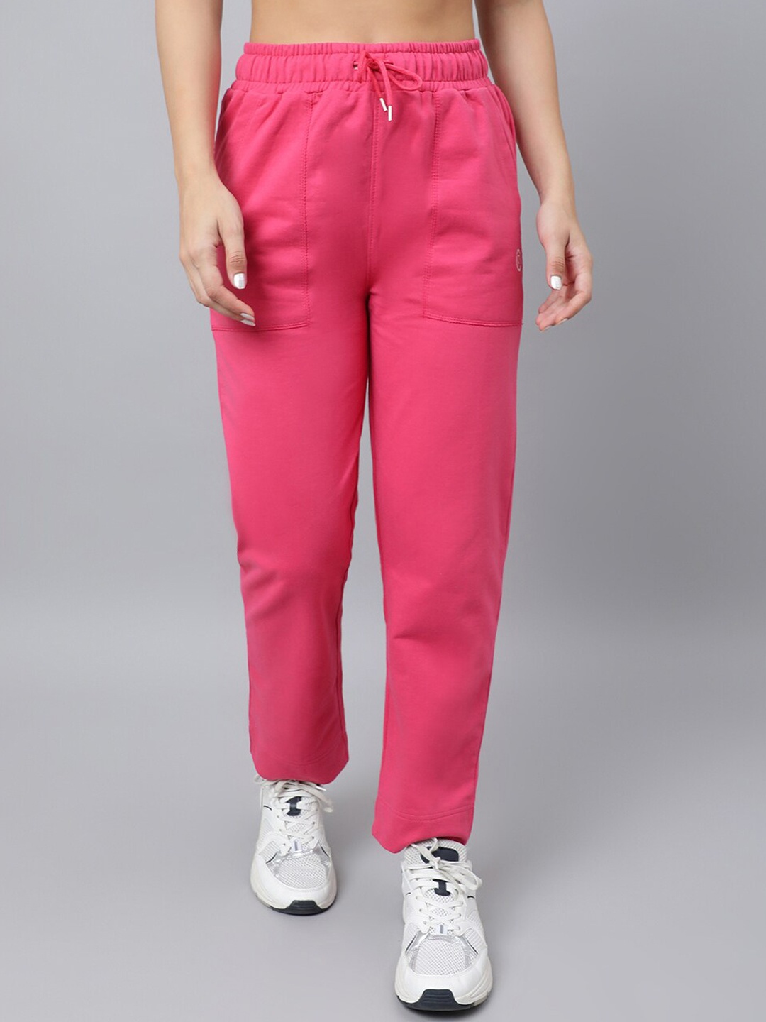 

Pritla Women Pink Solid Organic Cotton Track Drawstring Pants