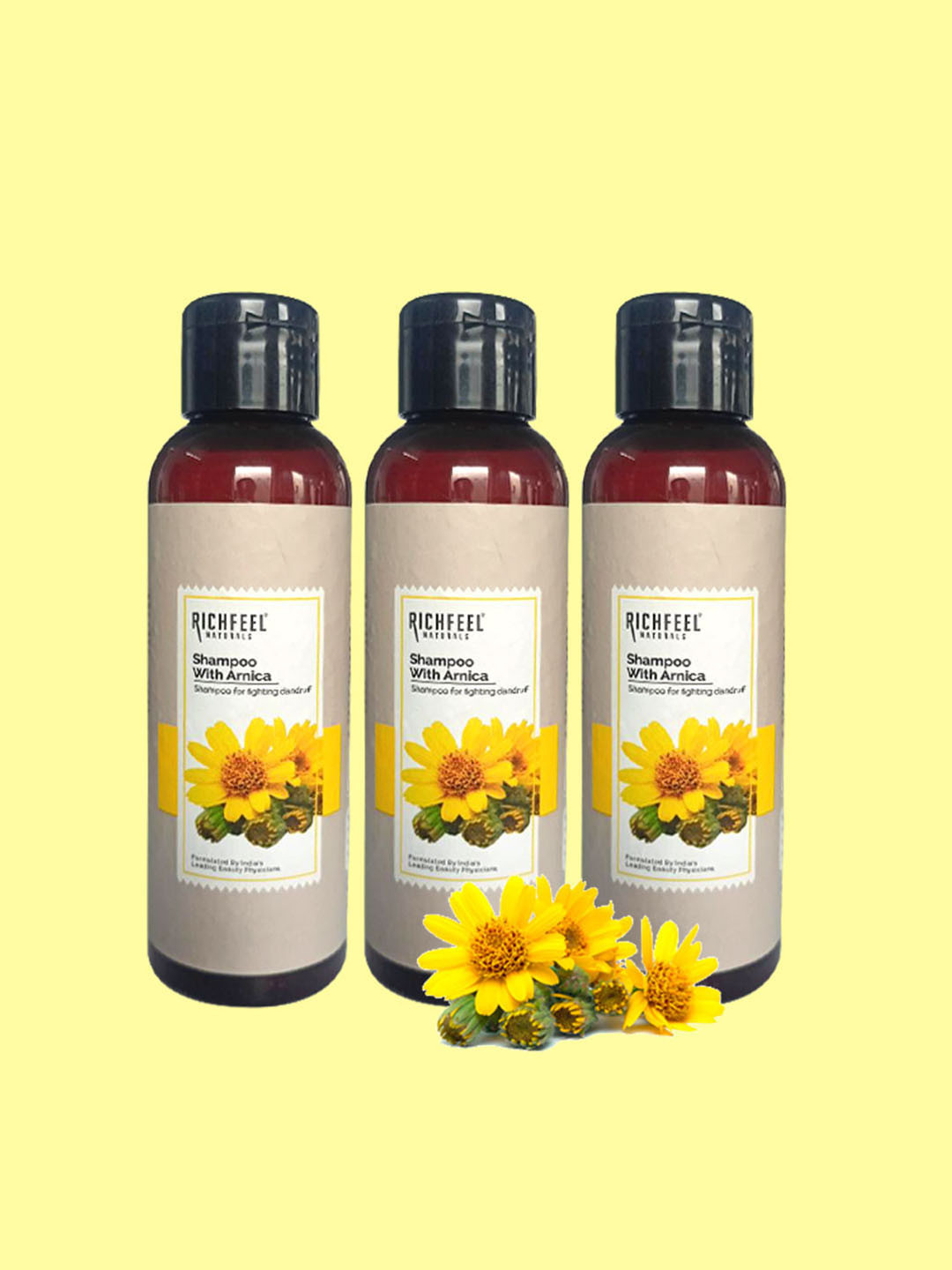

Richfeel Pack Of 3 Shampoo With Arnica 100 Ml, Green