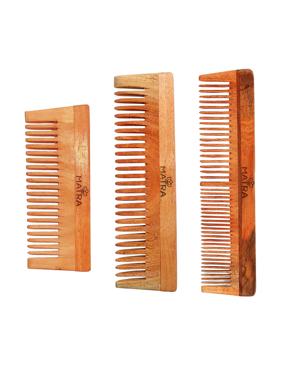 

MATRA Set Of 3 Neem Wood Combs, Na