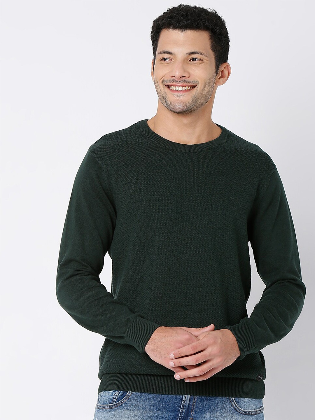 

SPYKAR Men Green Pullover Sweater