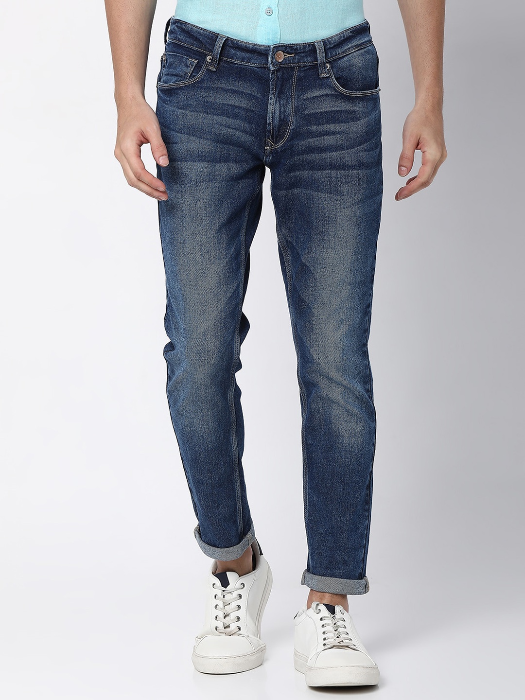 

SPYKAR Men Blue Kano Slim Fit Heavy Fade Jeans