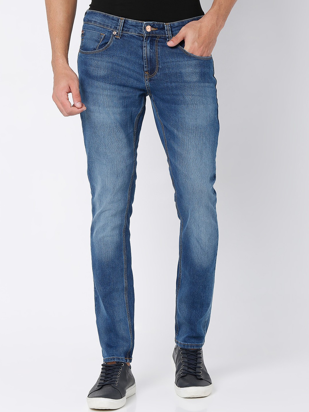 

SPYKAR Men Blue Slim Fit Low-Rise Heavy Fade Jeans