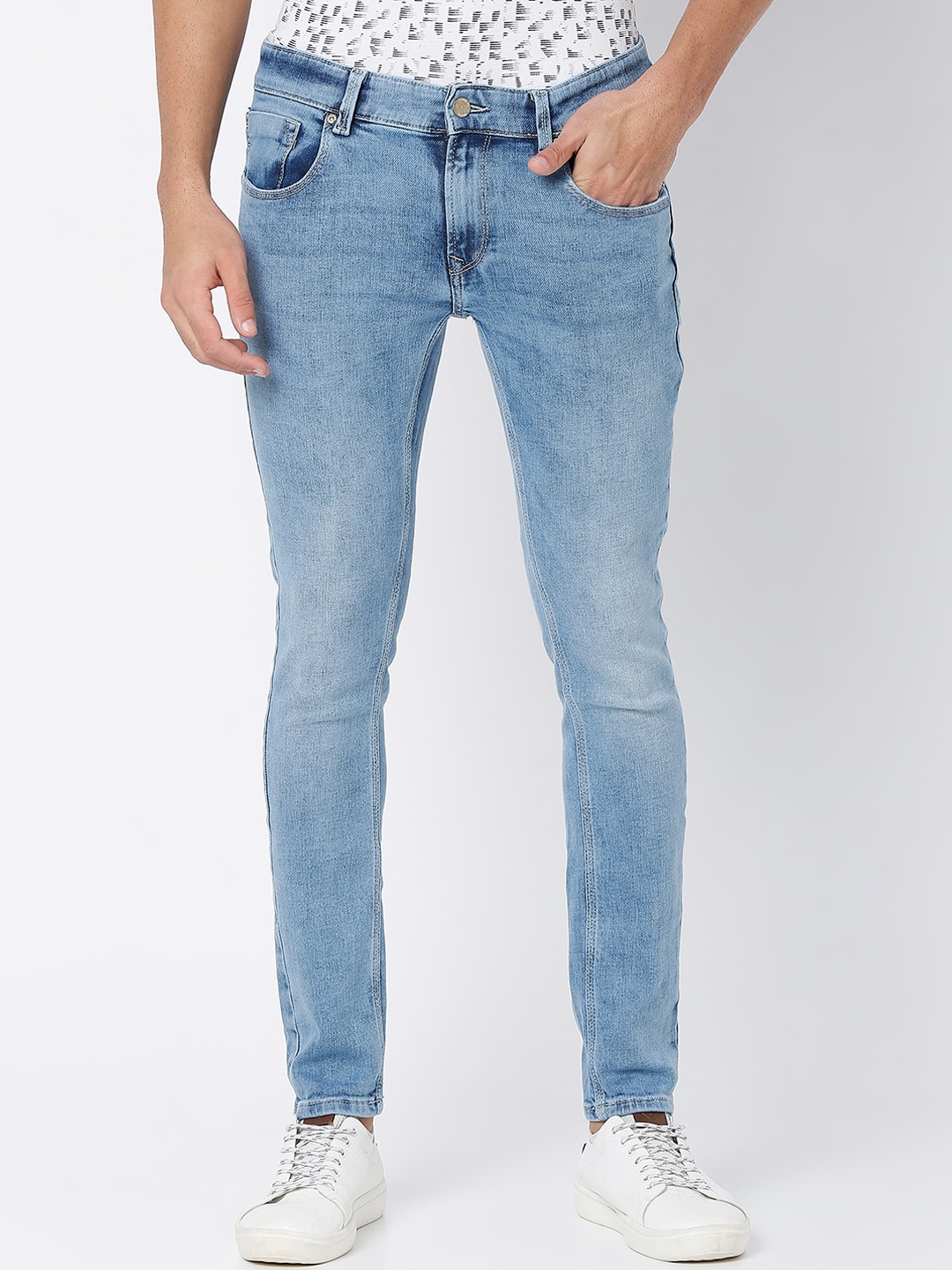 

SPYKAR Men Blue Super Skinny Fit Low-Rise Heavy Fade Jeans