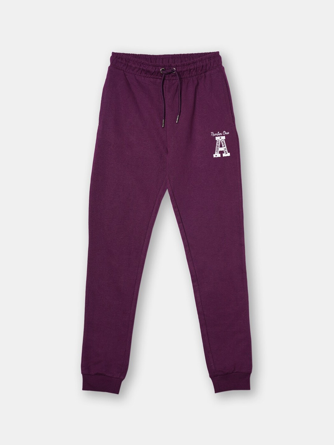 

R&B Girls Purple Solid Cotton Joggers