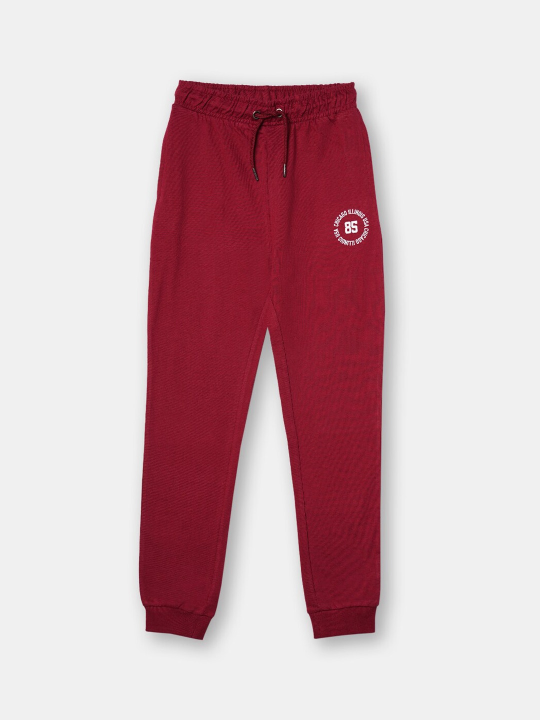 

R&B Girls Burgundy Solid Cotton Joggers
