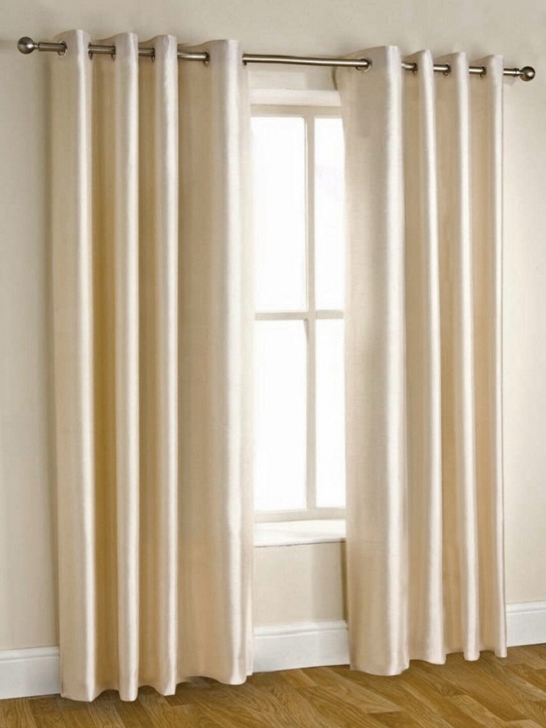 

Homefab India Set of 2 Long Door Curtain, Cream
