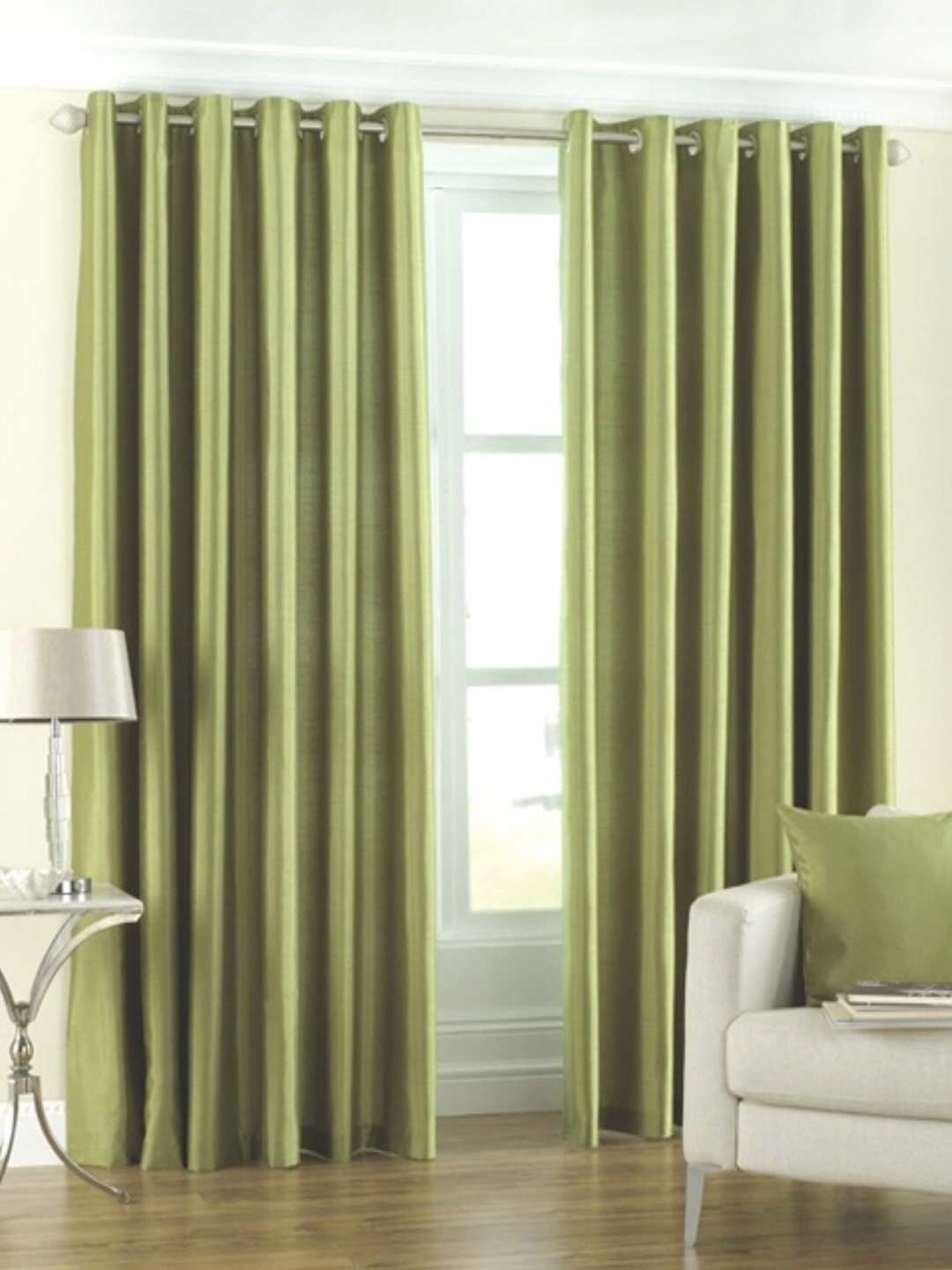 

Homefab India Set of 2 Door Curtain, Green