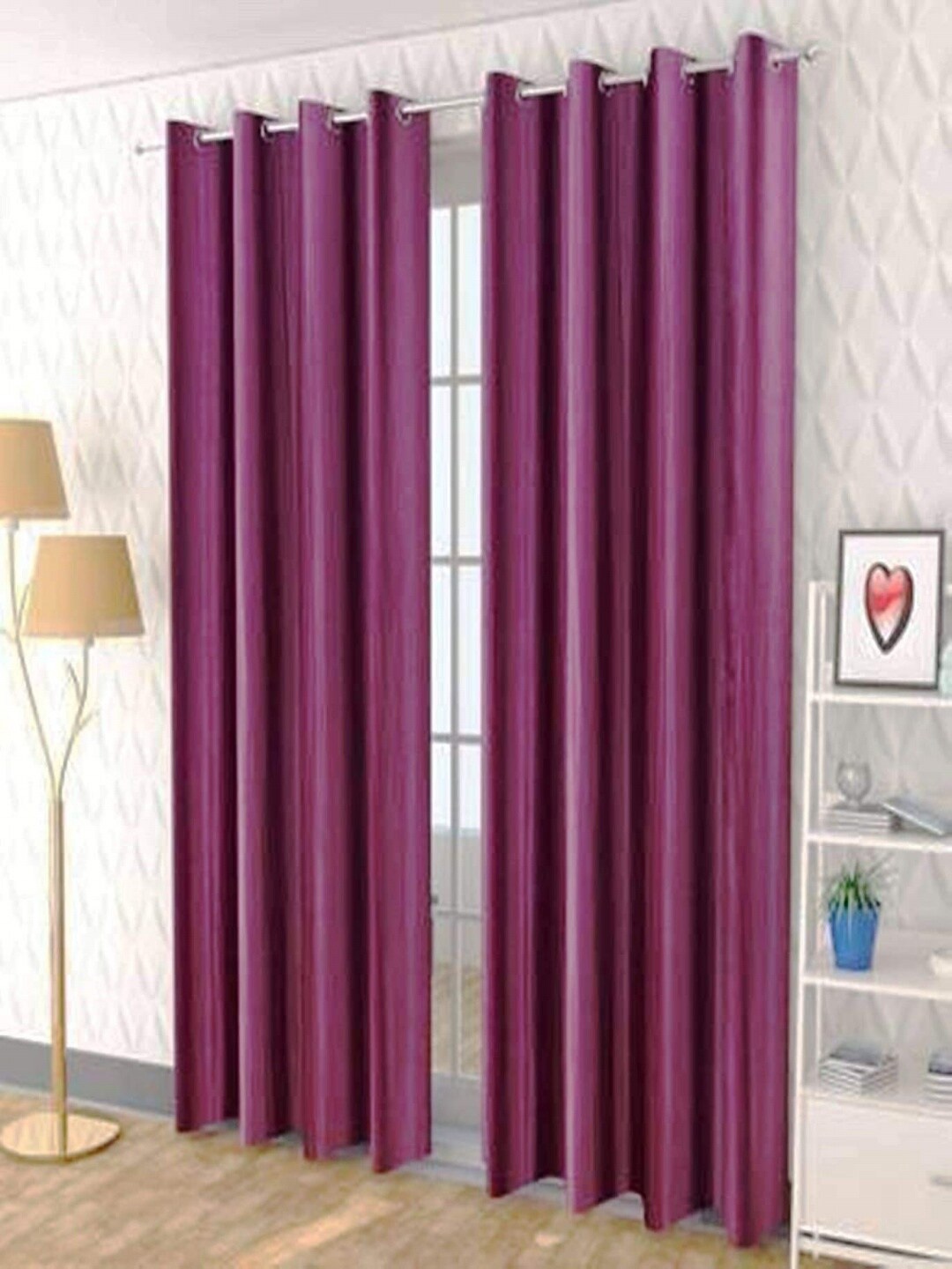 

Homefab India Set of 2 Long Door Curtain, Purple