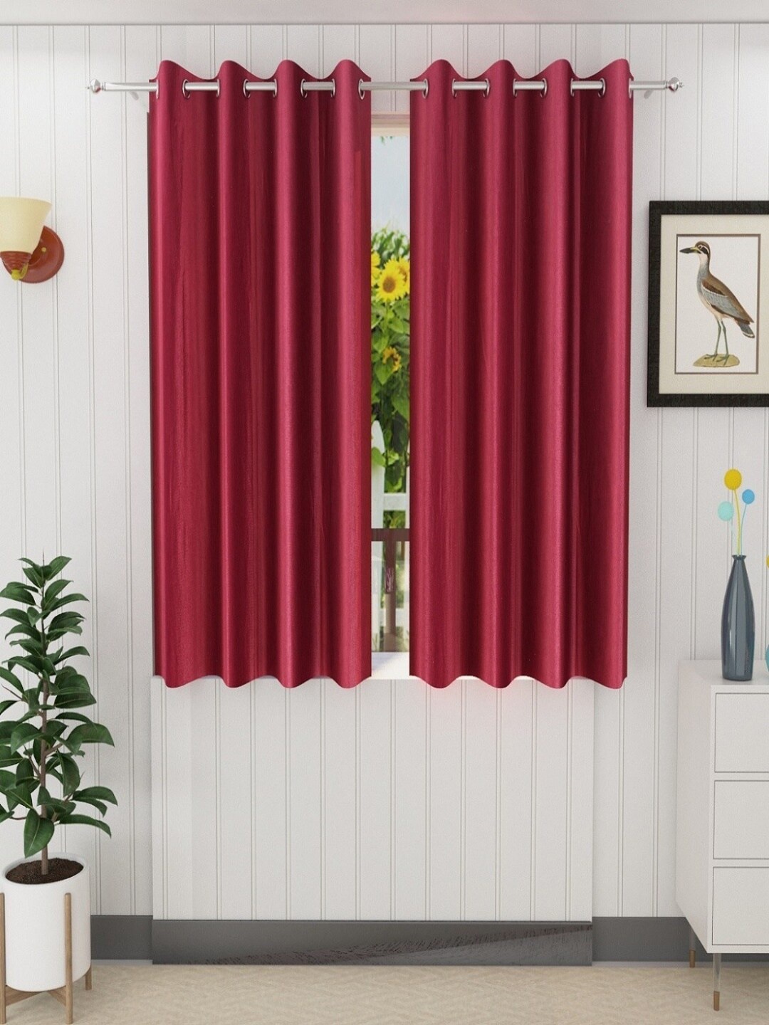 

Homefab India Set of 2 Window Curtains, Maroon