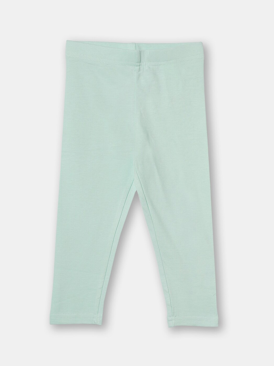 

R&B Infants Girls Green Solid Cotton Ankle-Length Leggings