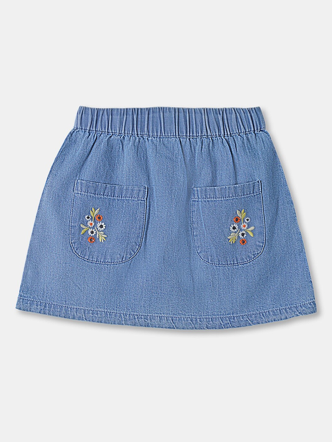 

R&B Girls Blue Solid Mini Skirt