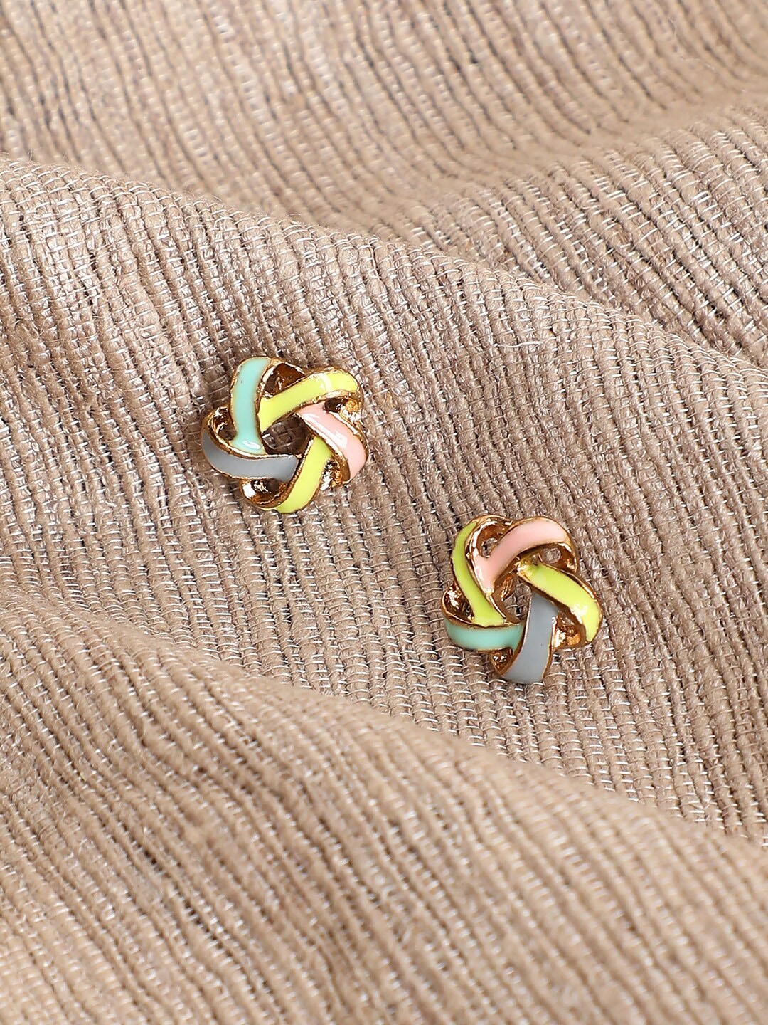 

SOHI Gold-Plated Contemporary Studs Earrings