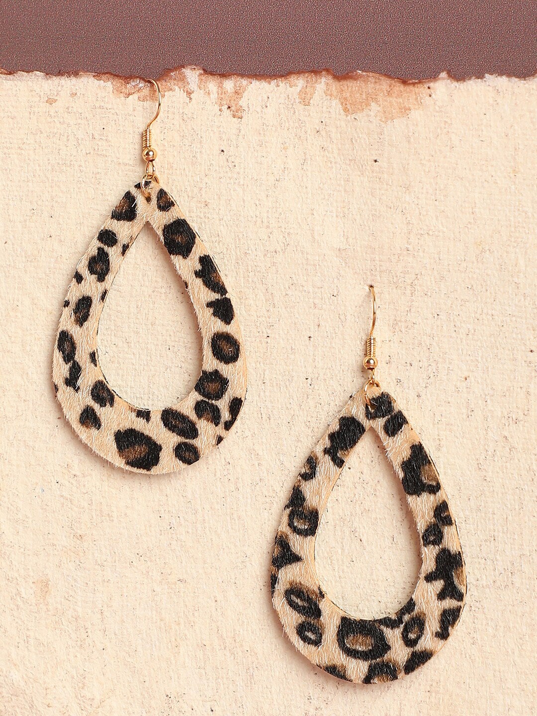 

SOHI Animal Print Contemporary Gold Plated Drop Earrings, Multi