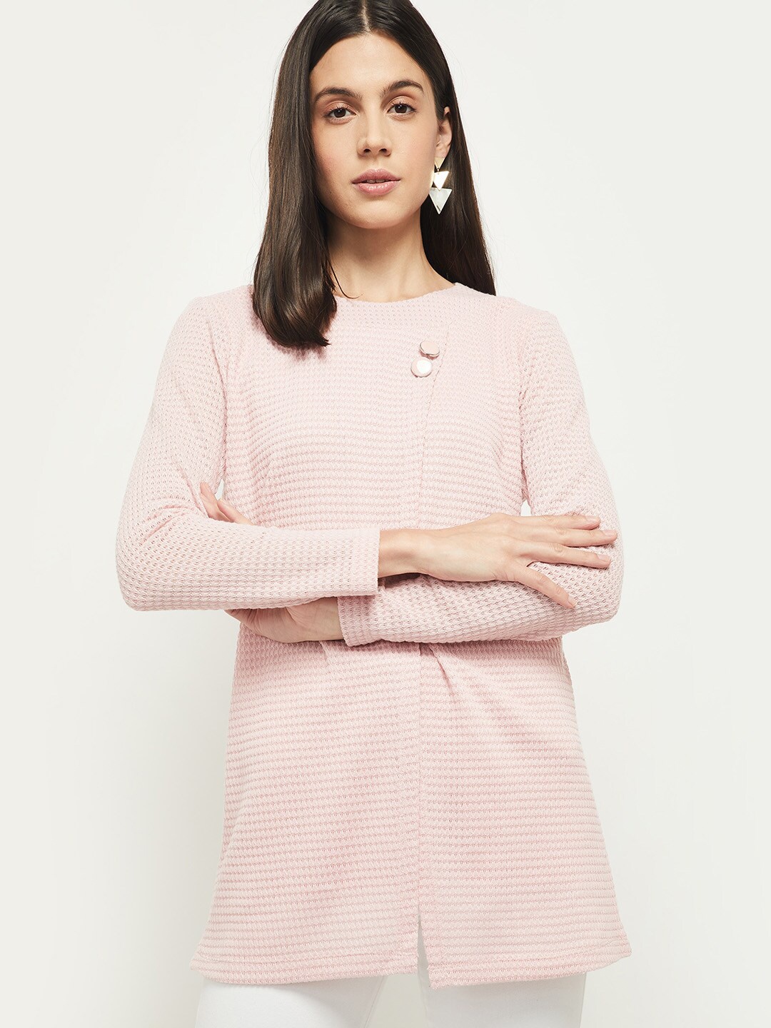 

max Women Pink Cotton T-shirt