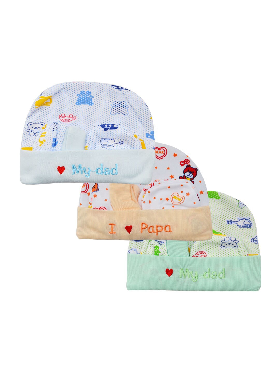 

Moms Home Set of 3 Printed Pure Cotton Baby Apparel Gift Set, Green