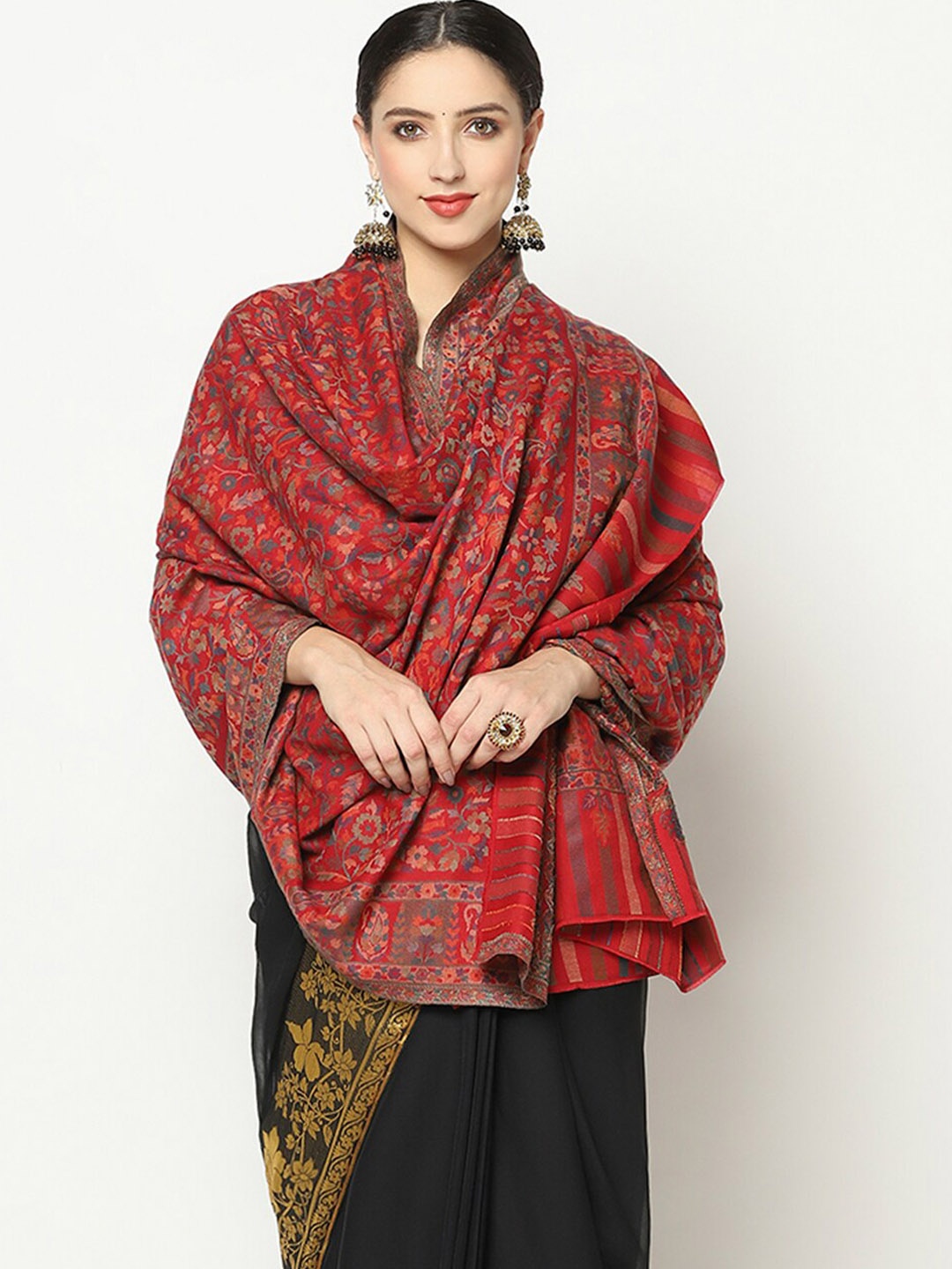 

La Vastraa Women Maroon Woven Design Shawl