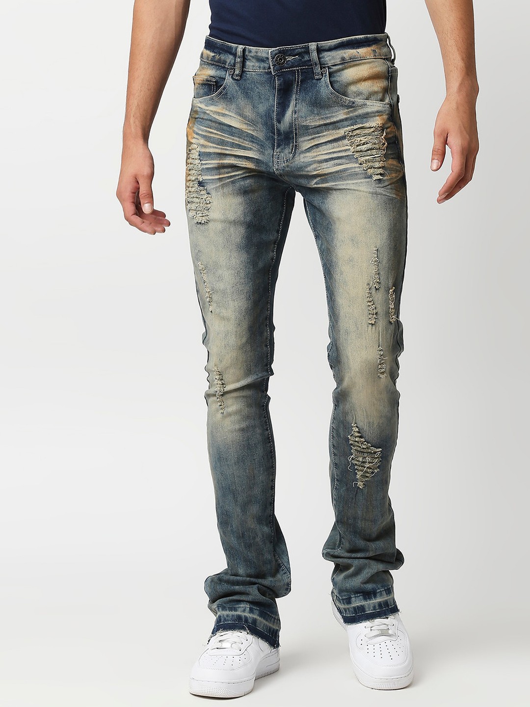 

WAIMEA Men Blue Skinny Fit Mildly Distressed Heavy Fade Stretchable Jeans