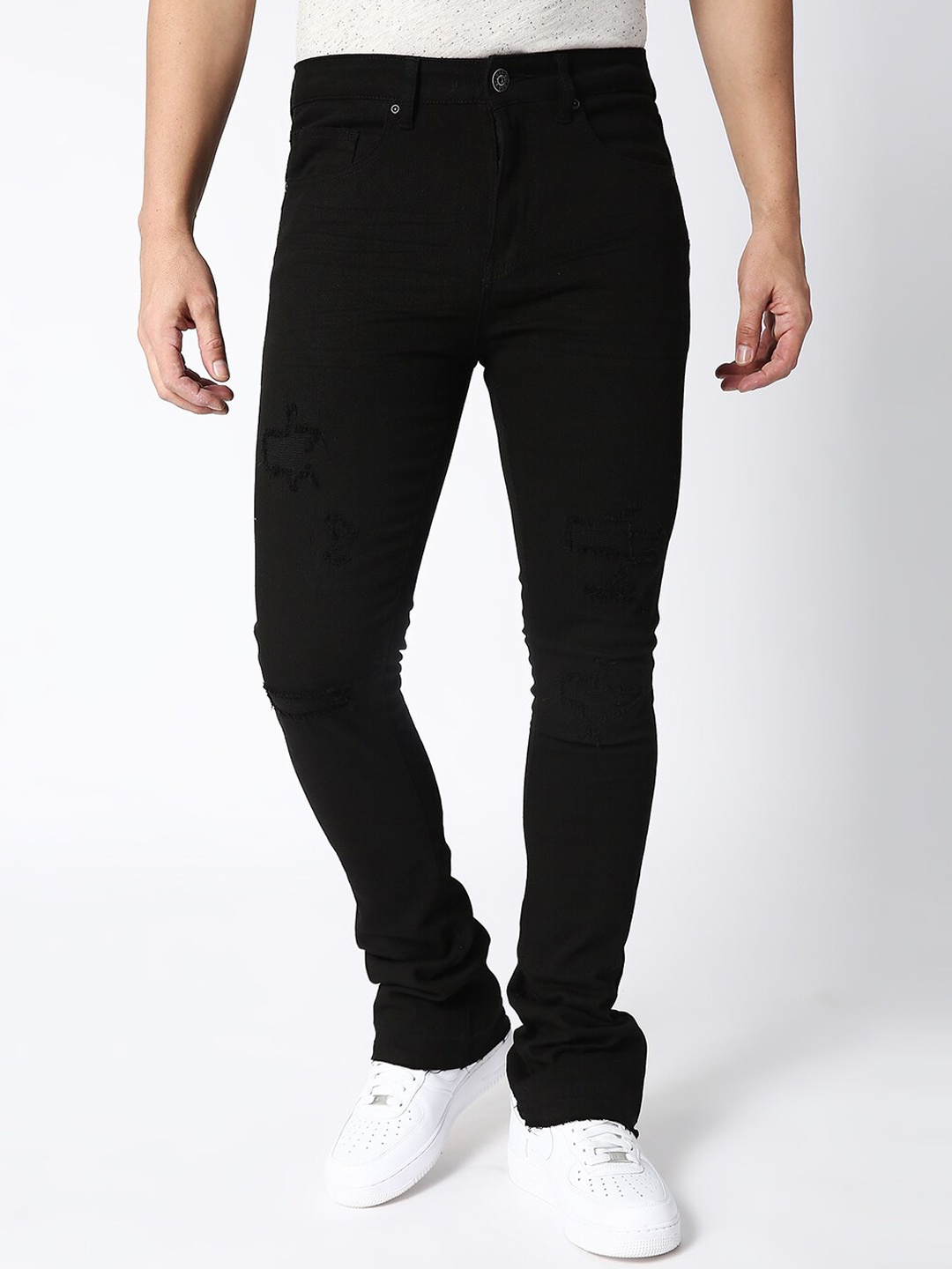 

WAIMEA Men Black Skinny Fit Mildly Distressed Stretchable Jeans