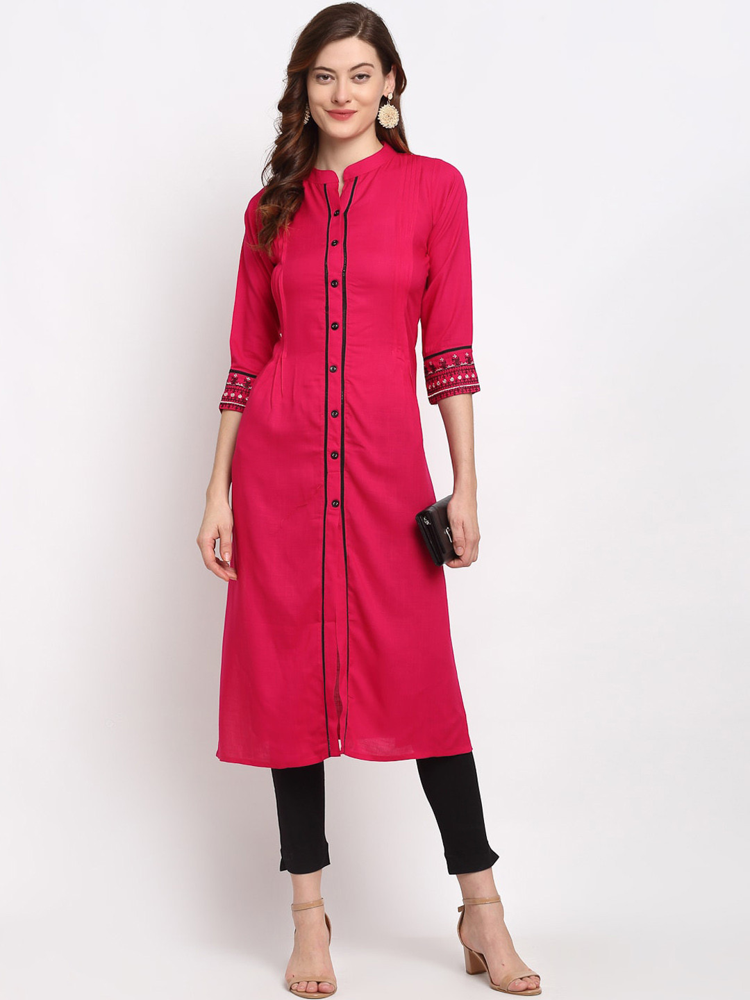 

Lovely Lady Women Thread Work Kurta, Magenta