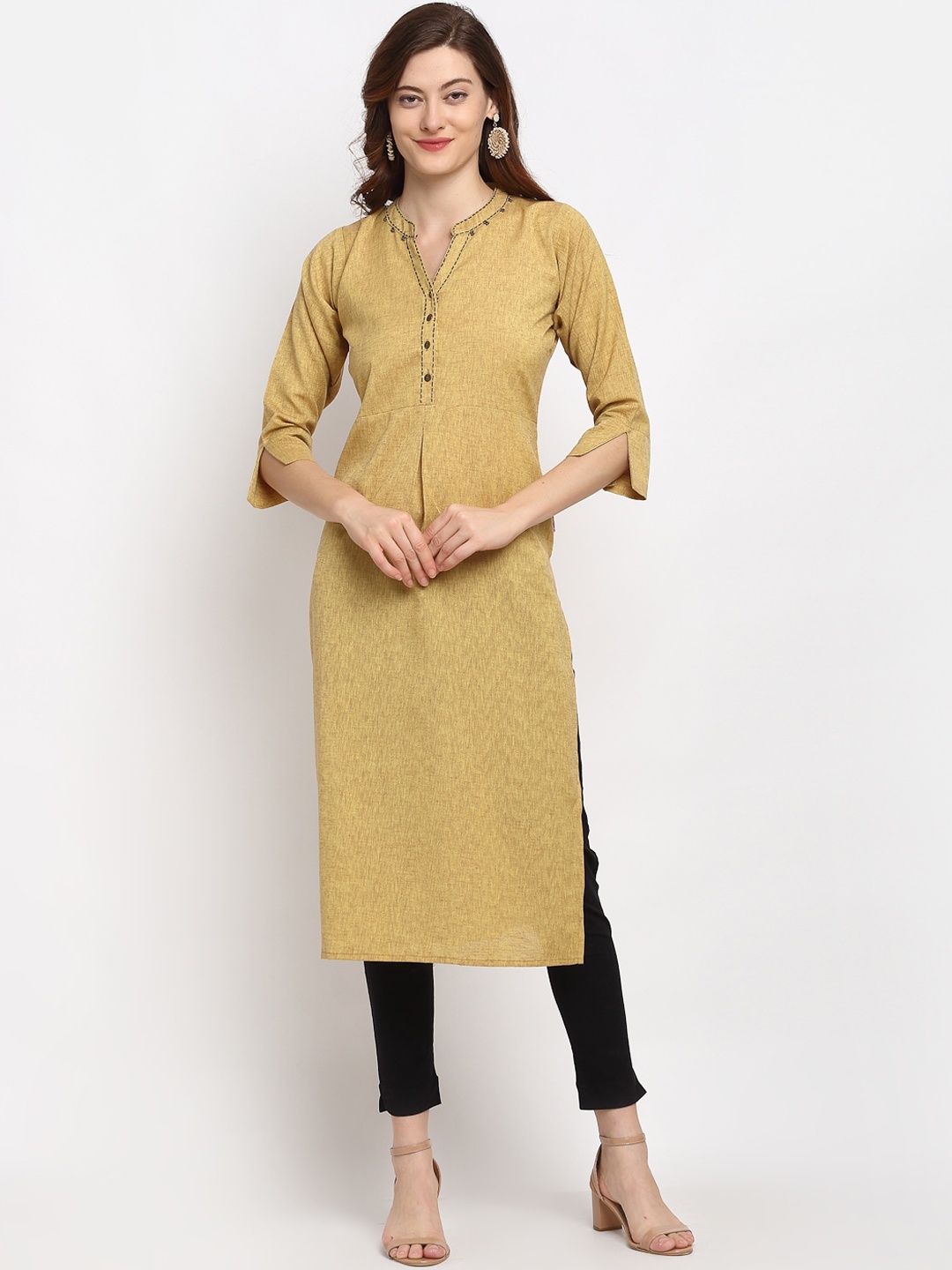

Lovely Lady Women Mustard Yellow Solid Kurta