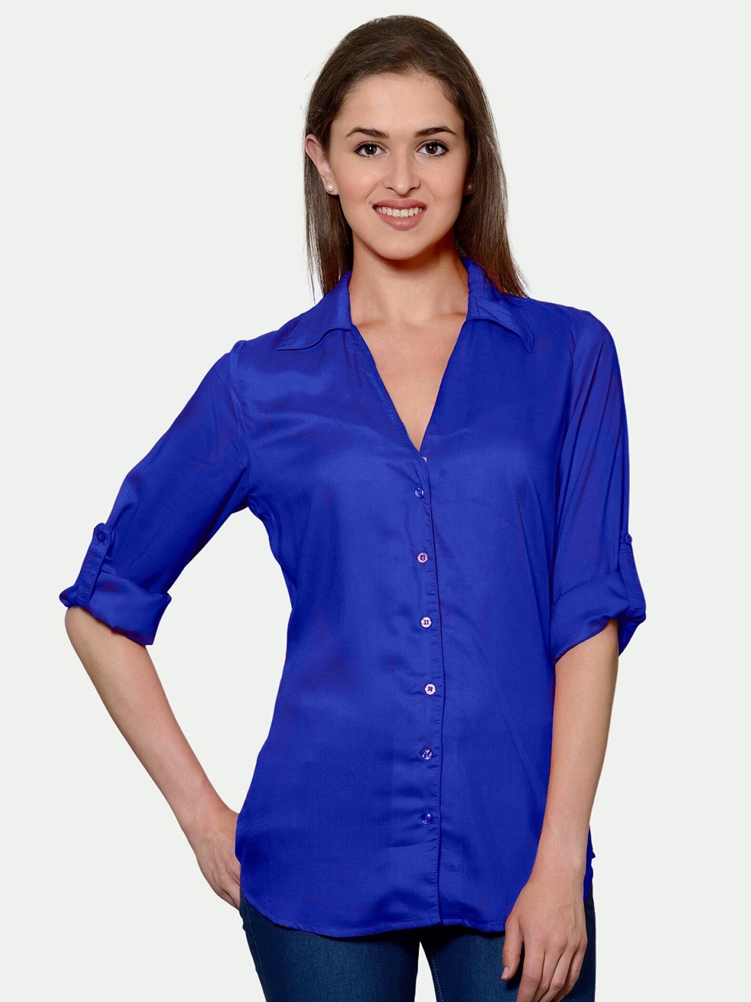 

PATRORNA Women Blue Comfort Casual Shirt