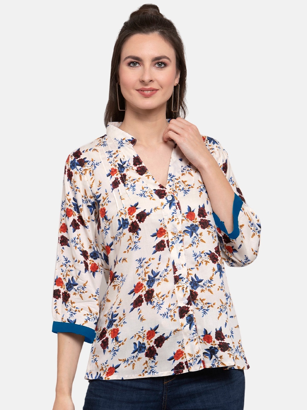 

PATRORNA Women Multicoloured Comfort Floral Printed Casual Shirt, Multi