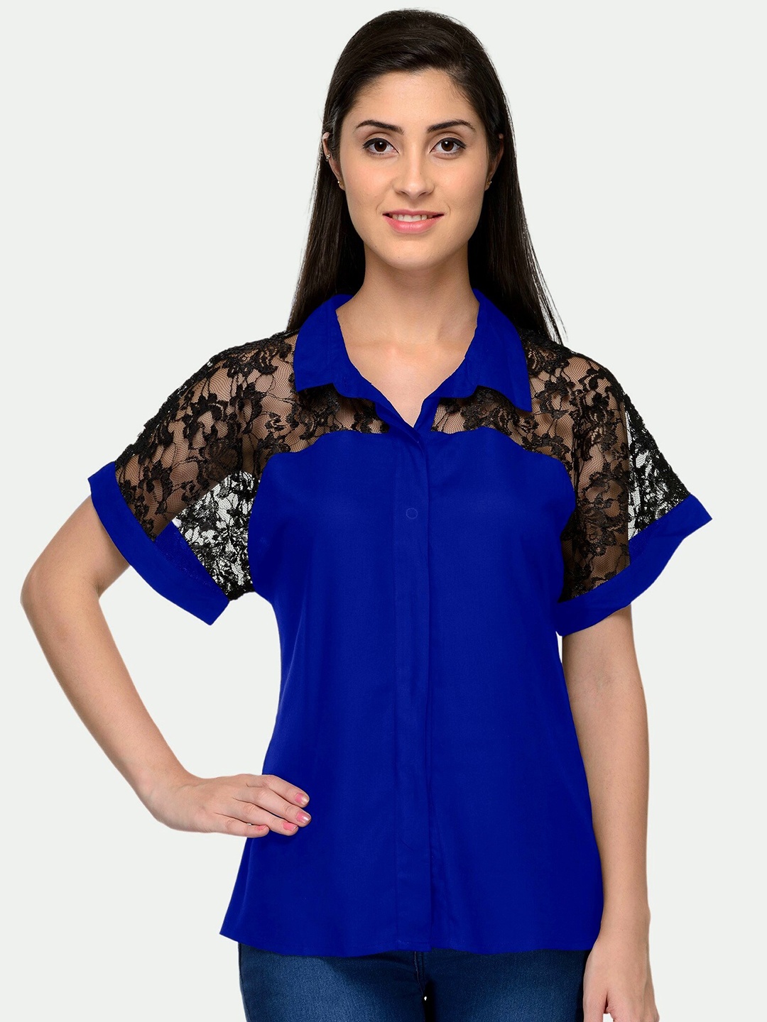 

PATRORNA Women Blue Comfort Casual Shirt