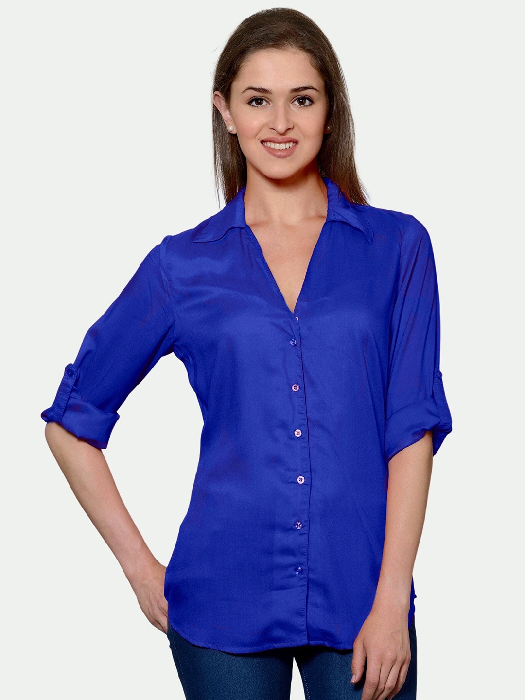 

PATRORNA Women Blue Comfort Casual Shirt