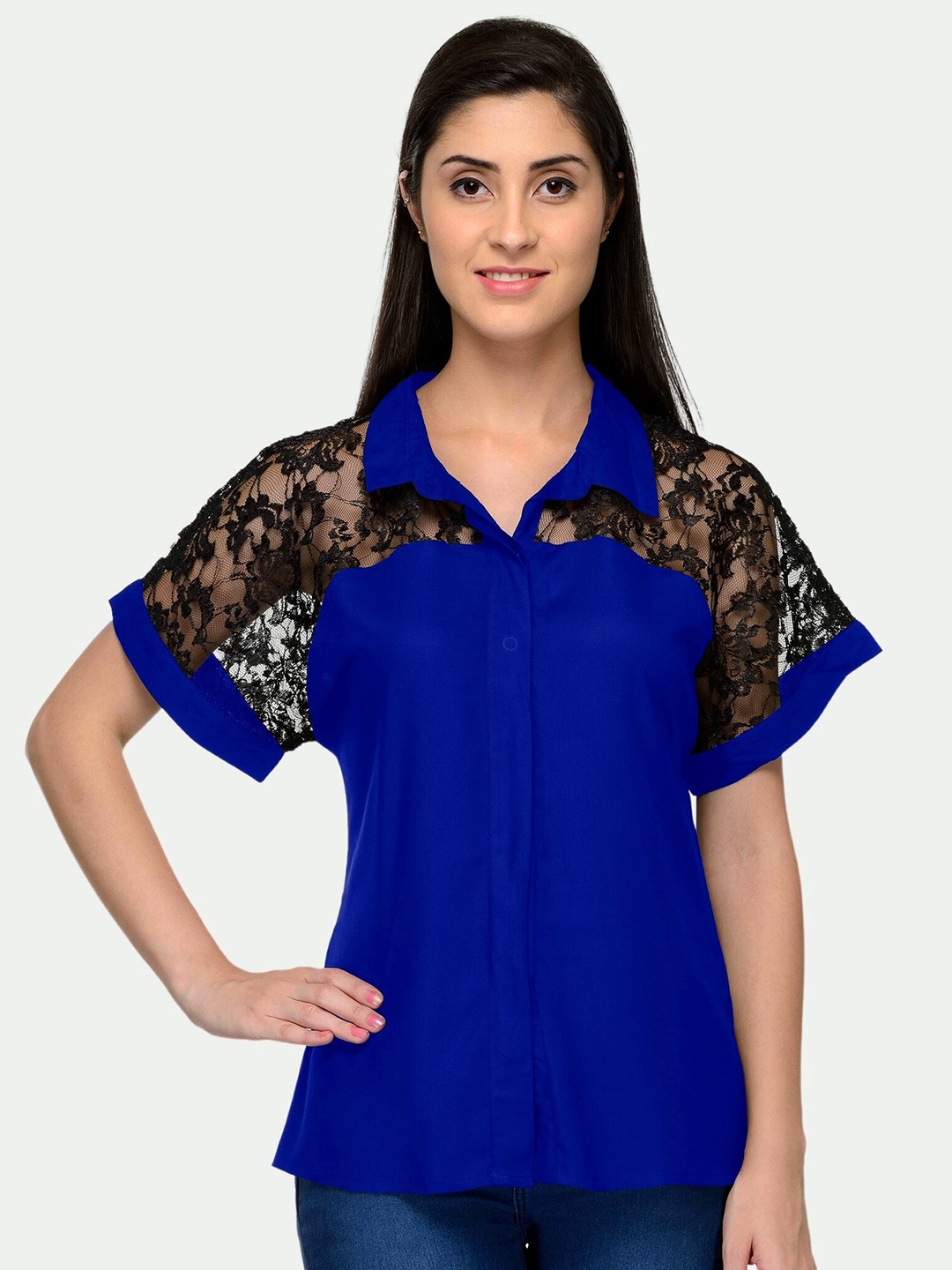 

PATRORNA Women Blue Comfort Casual Shirt