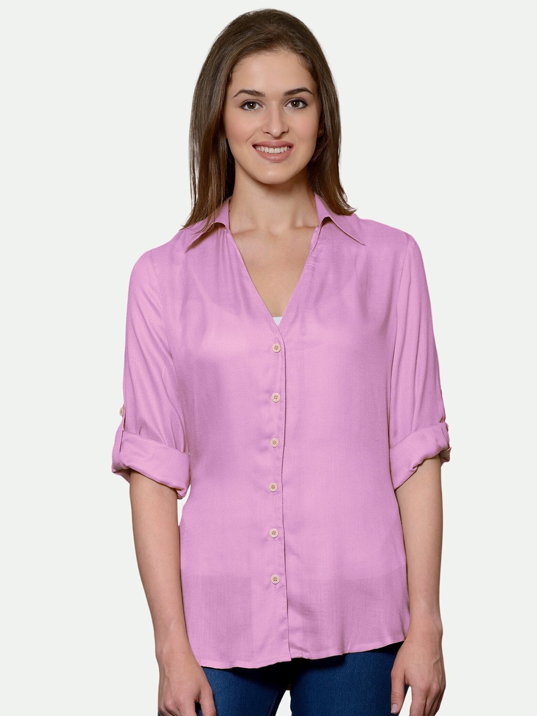 

PATRORNA Women Pink Comfort Casual Shirt