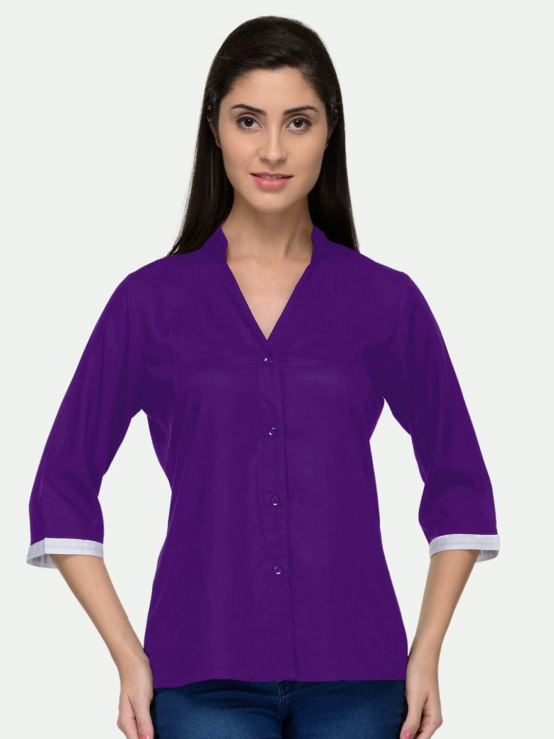 

PATRORNA Plus Size Women Purple Comfort Casual Shirt