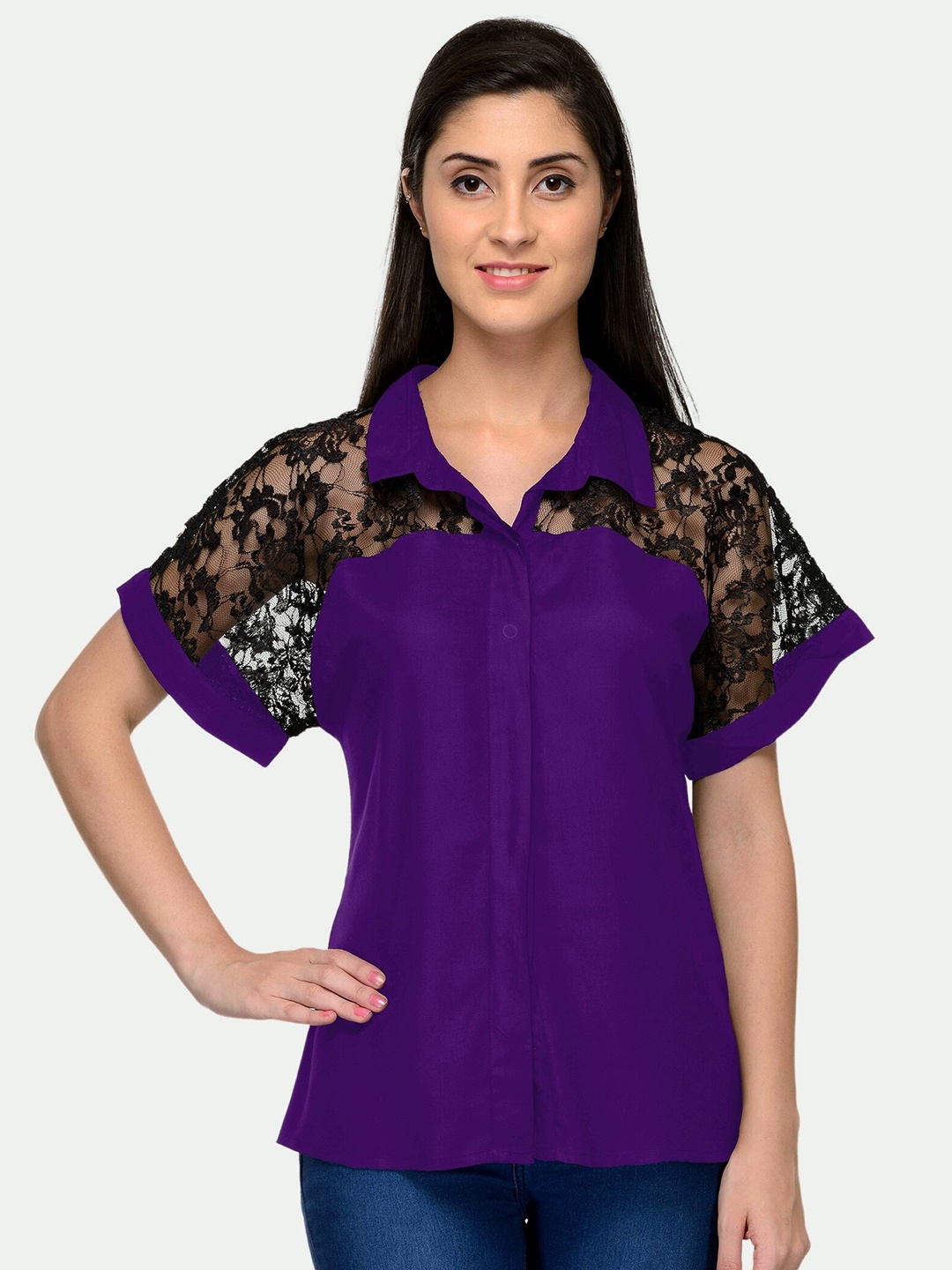 

PATRORNA Plus Size Women Purple Comfort Casual Shirt