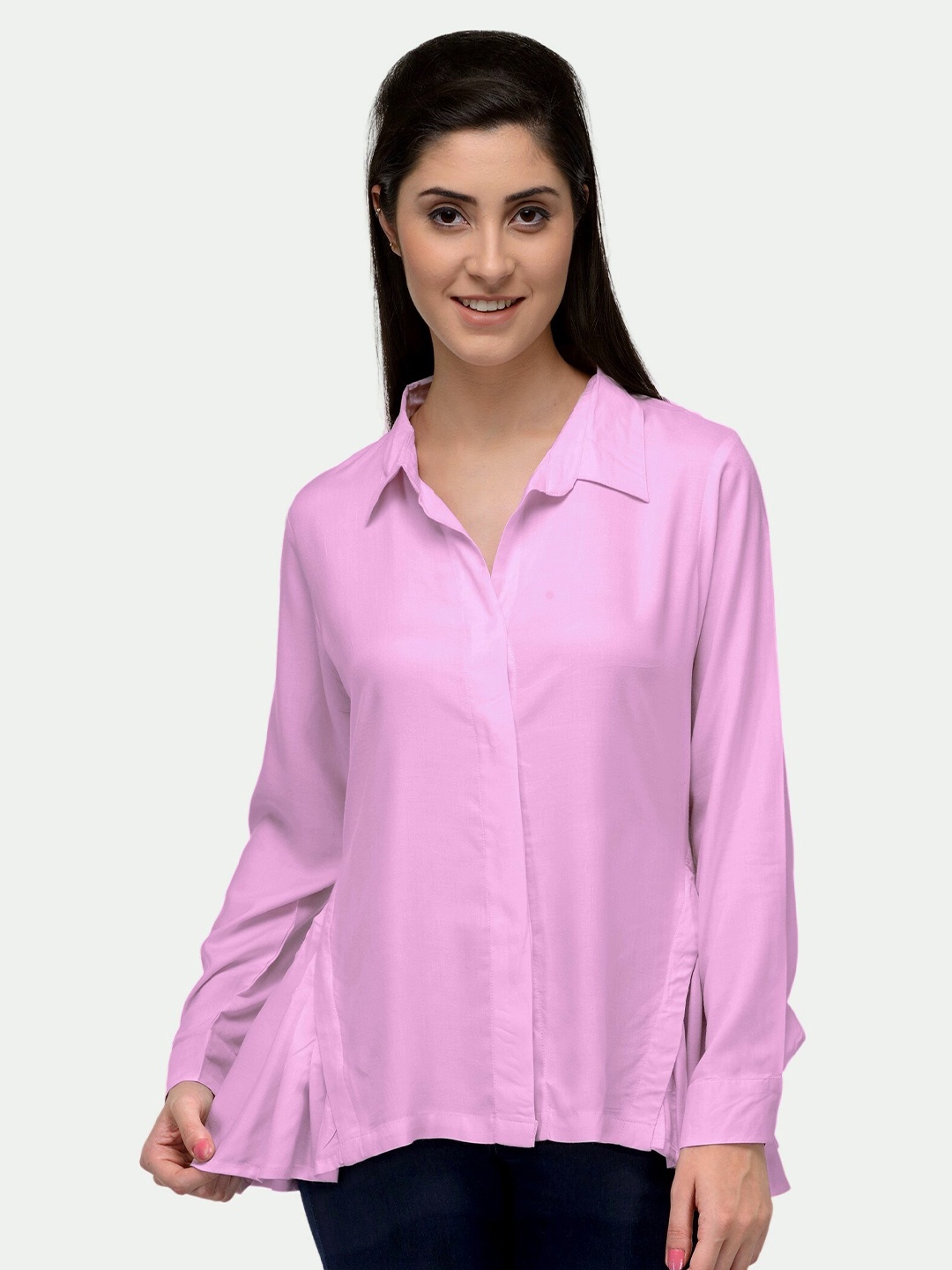 

PATRORNA Plus Size Women Pink Comfort Casual Shirt