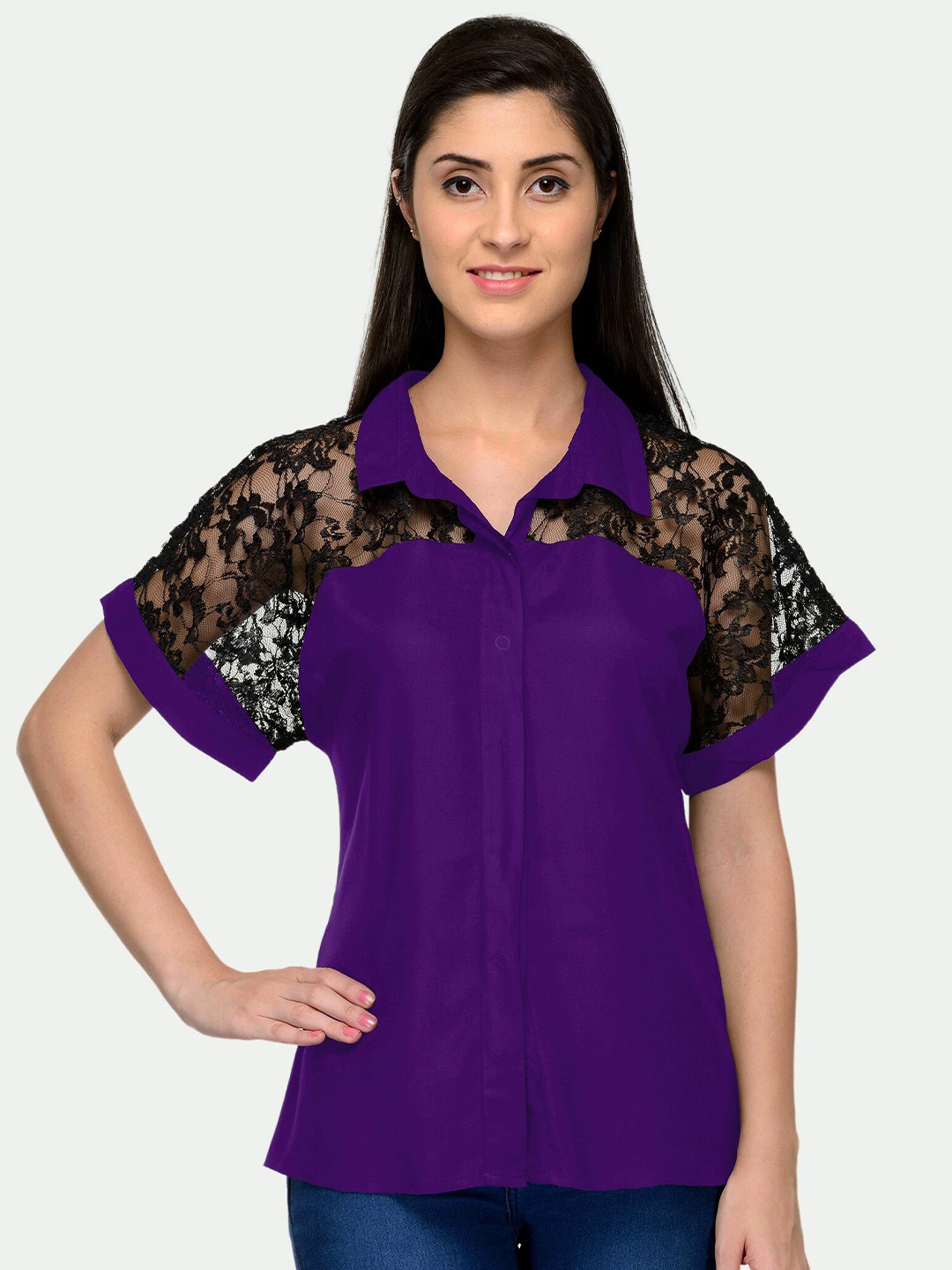 

PATRORNA Women Purple Comfort Casual Shirt