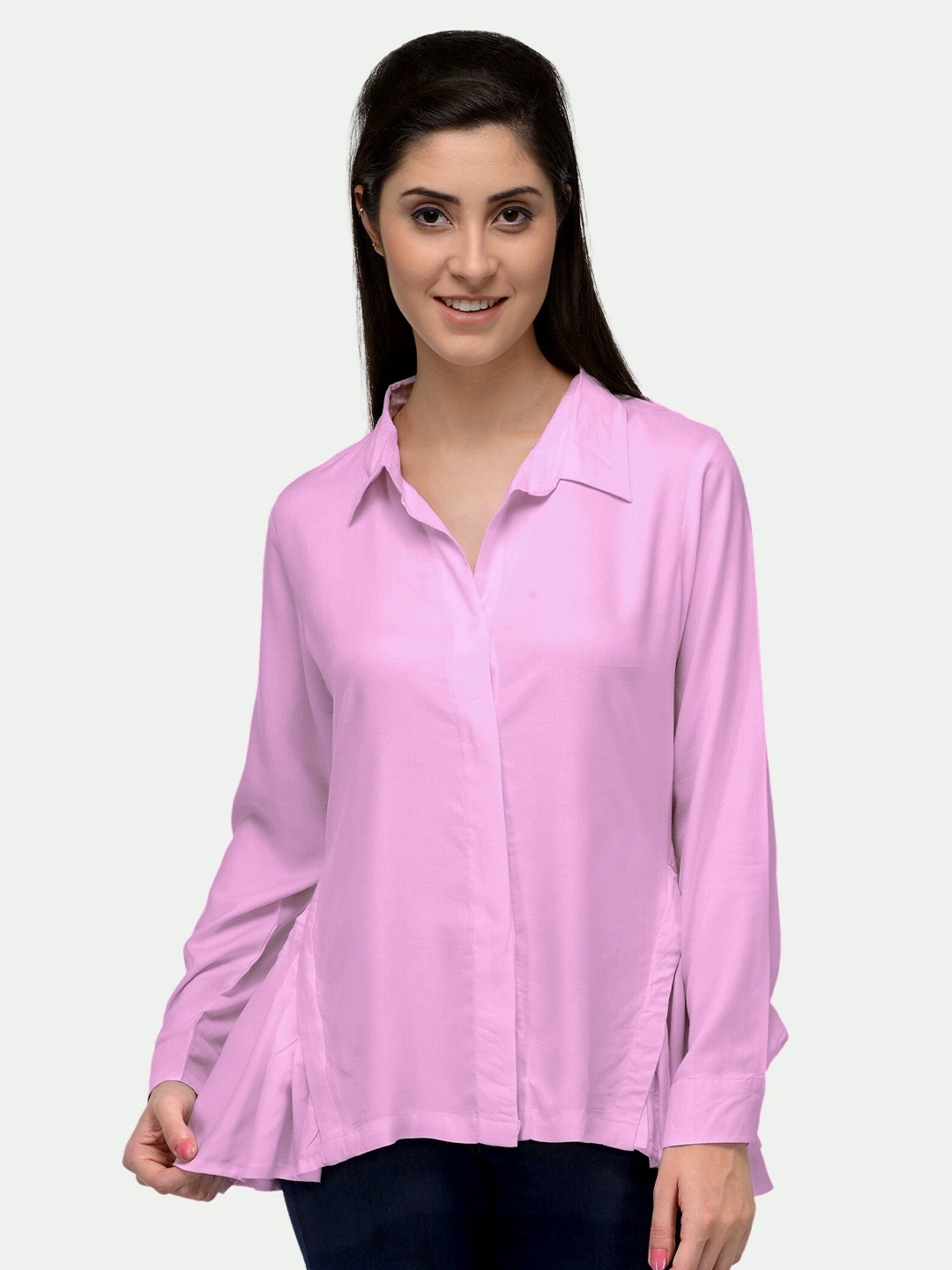 

PATRORNA Women Pink Comfort Casual Shirt