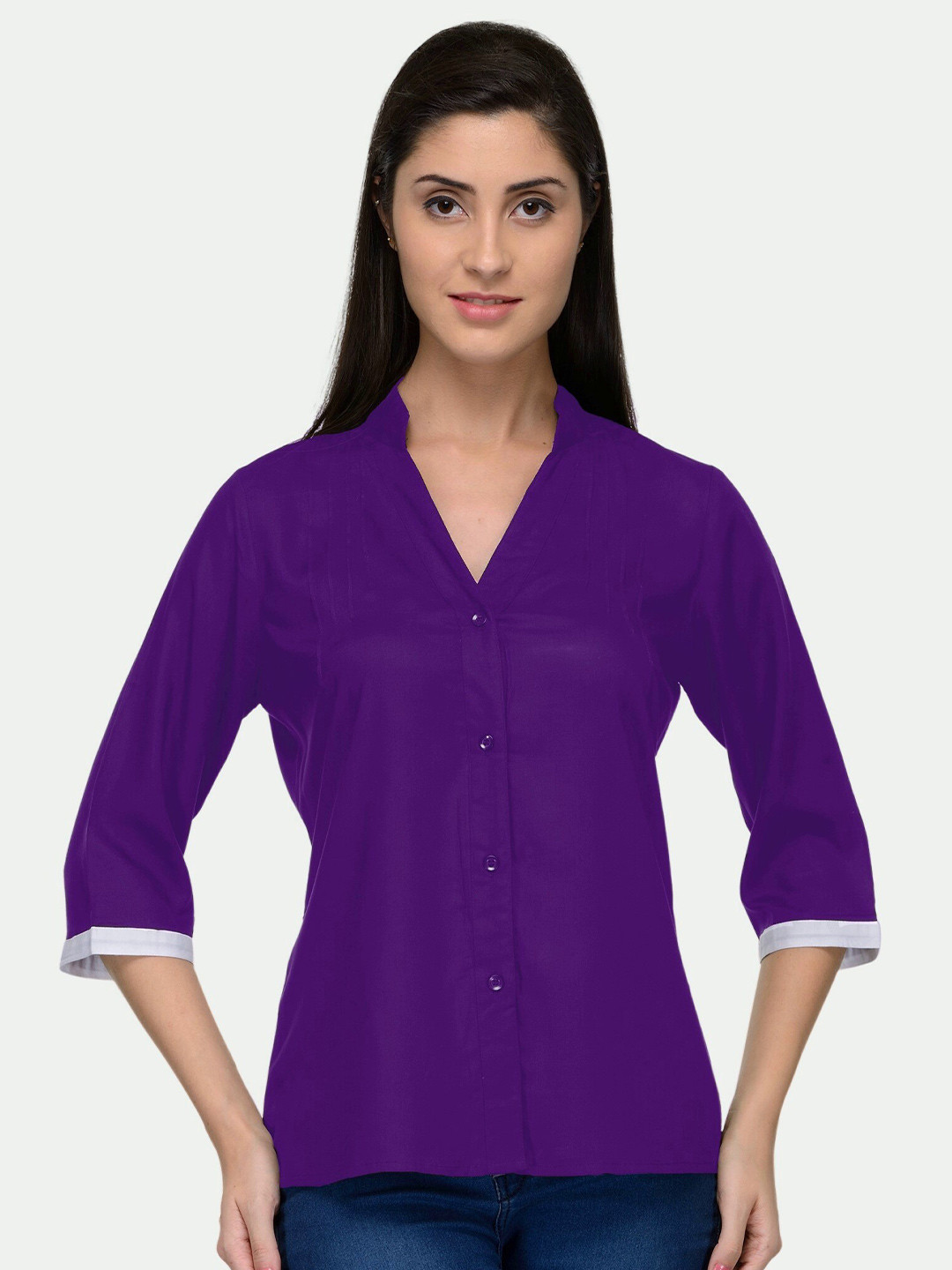 

PATRORNA Women Purple Comfort Casual Shirt