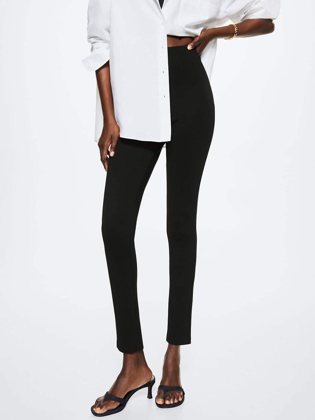 

MANGO Women Black Solid Jeggings