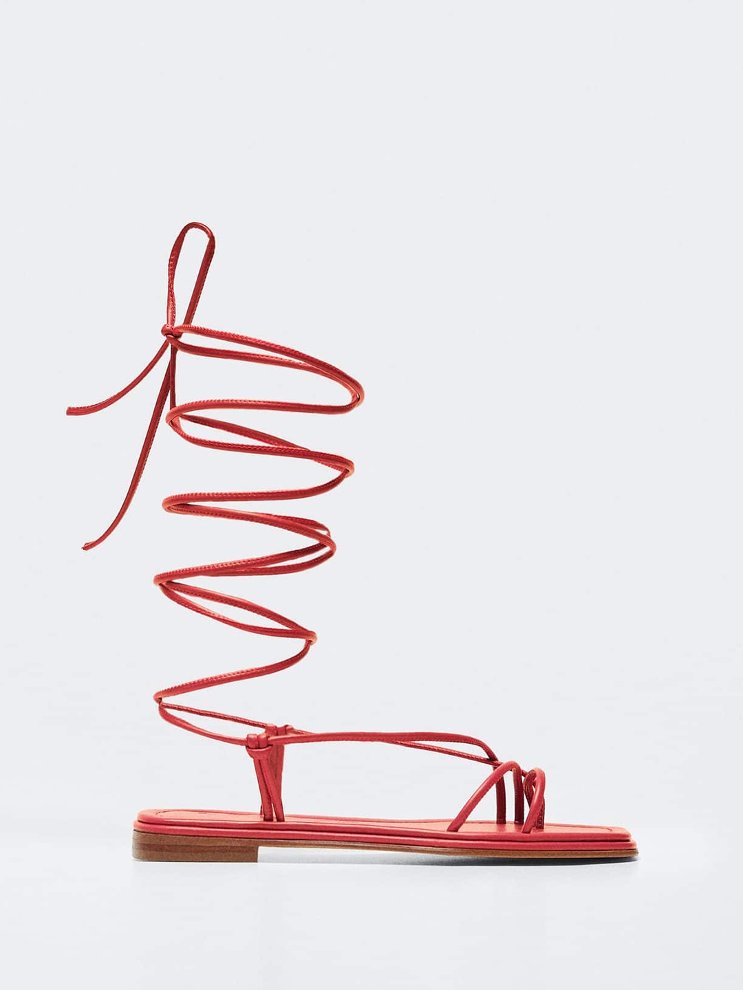 

MANGO Women Red Solid Knot Detail Mid-Top Gladiators