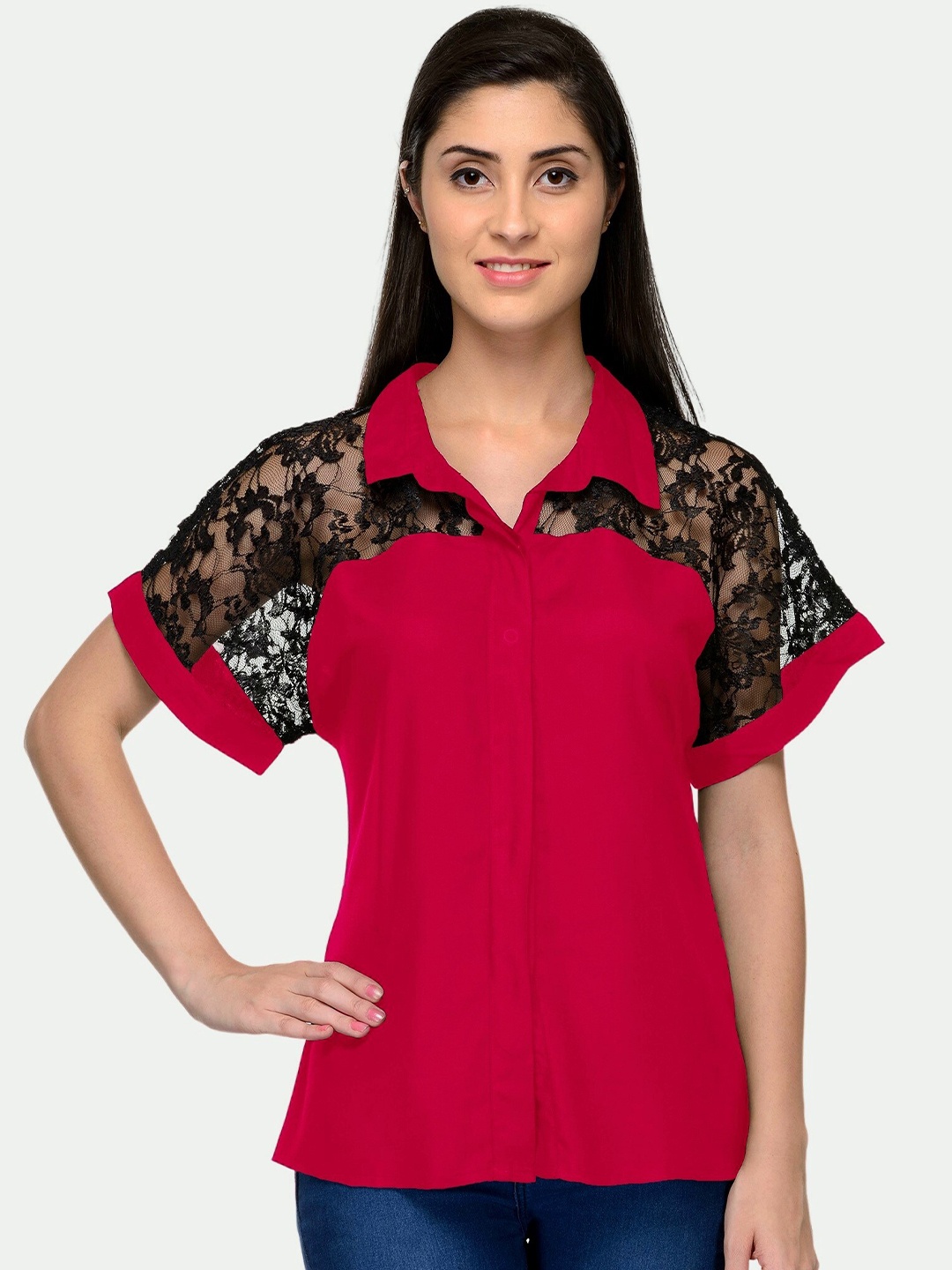 

PATRORNA Women Pink Comfort Solid Casual Shirt