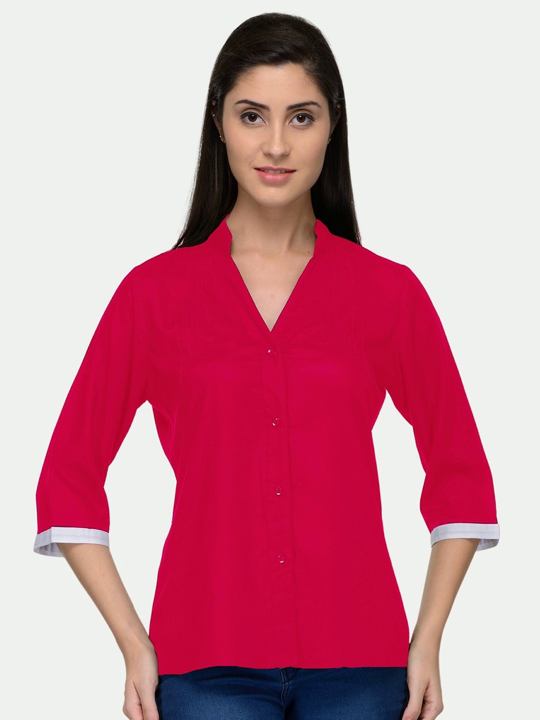 

PATRORNA Women Red Casual Shirt, Pink