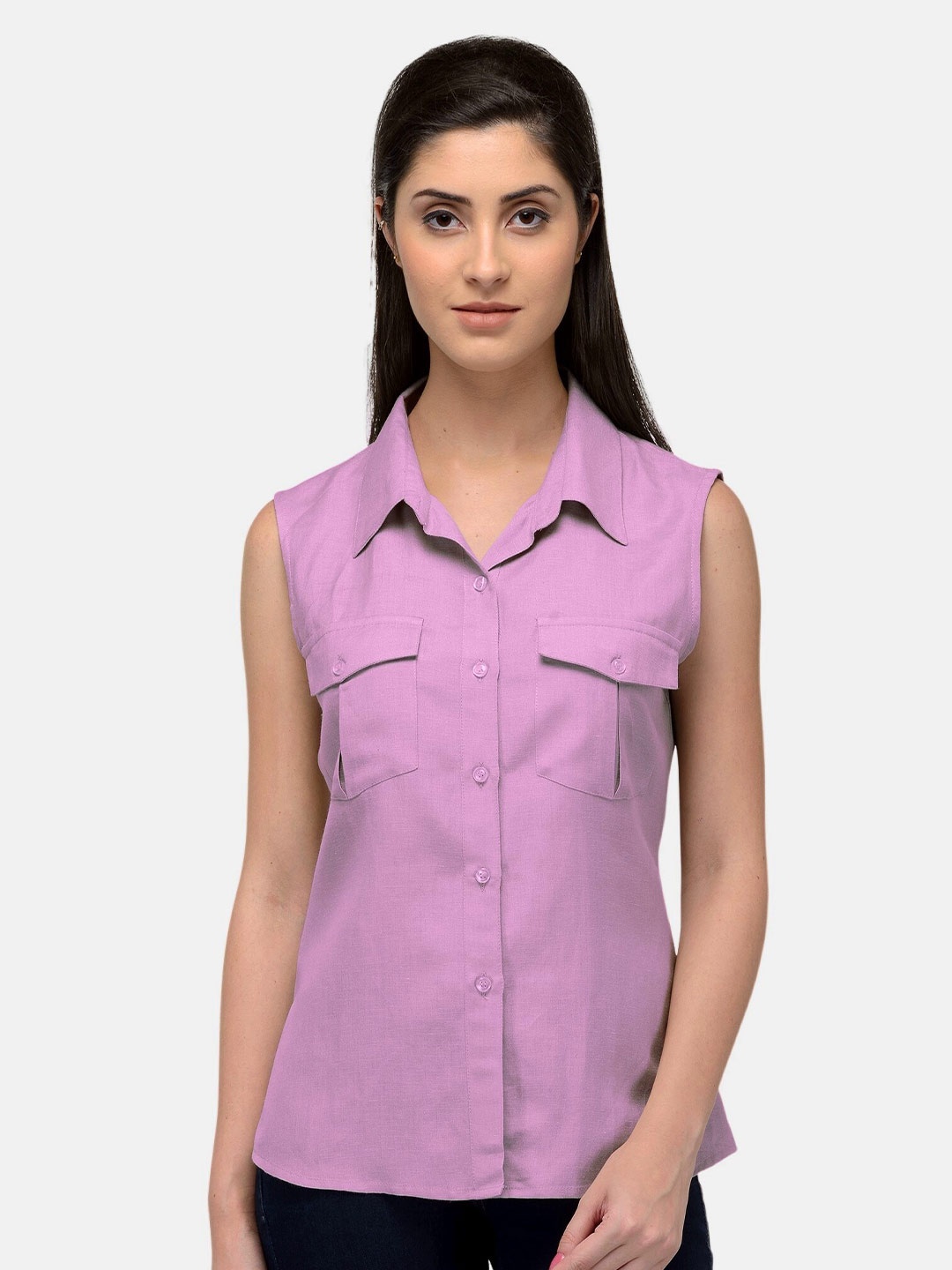 

PATRORNA Women Pink Comfort Solid Casual Shirt