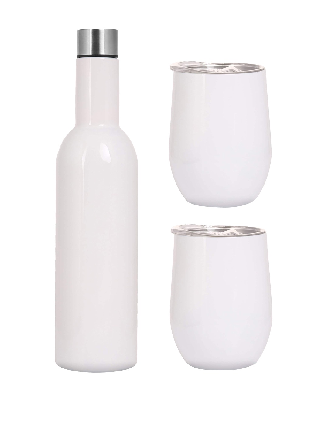 

earthism Unisex White Double Wall Insulated Stainless Steel Bottle Flask & Tumbler 750 ml